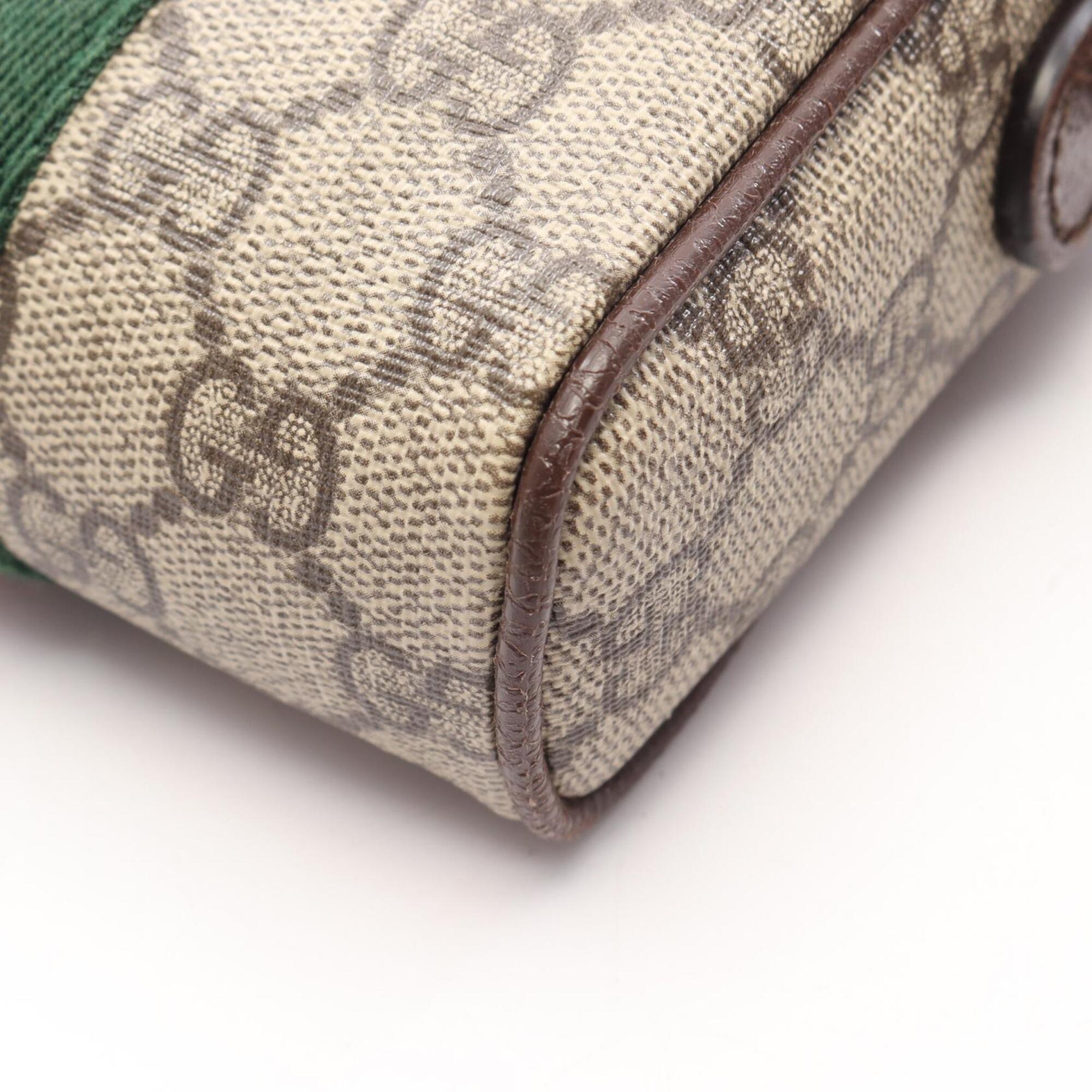 Gucci Beige Brown Multi-Color Gg Supreme Leather Handbag Shoulder Bag (Pre-Owned)