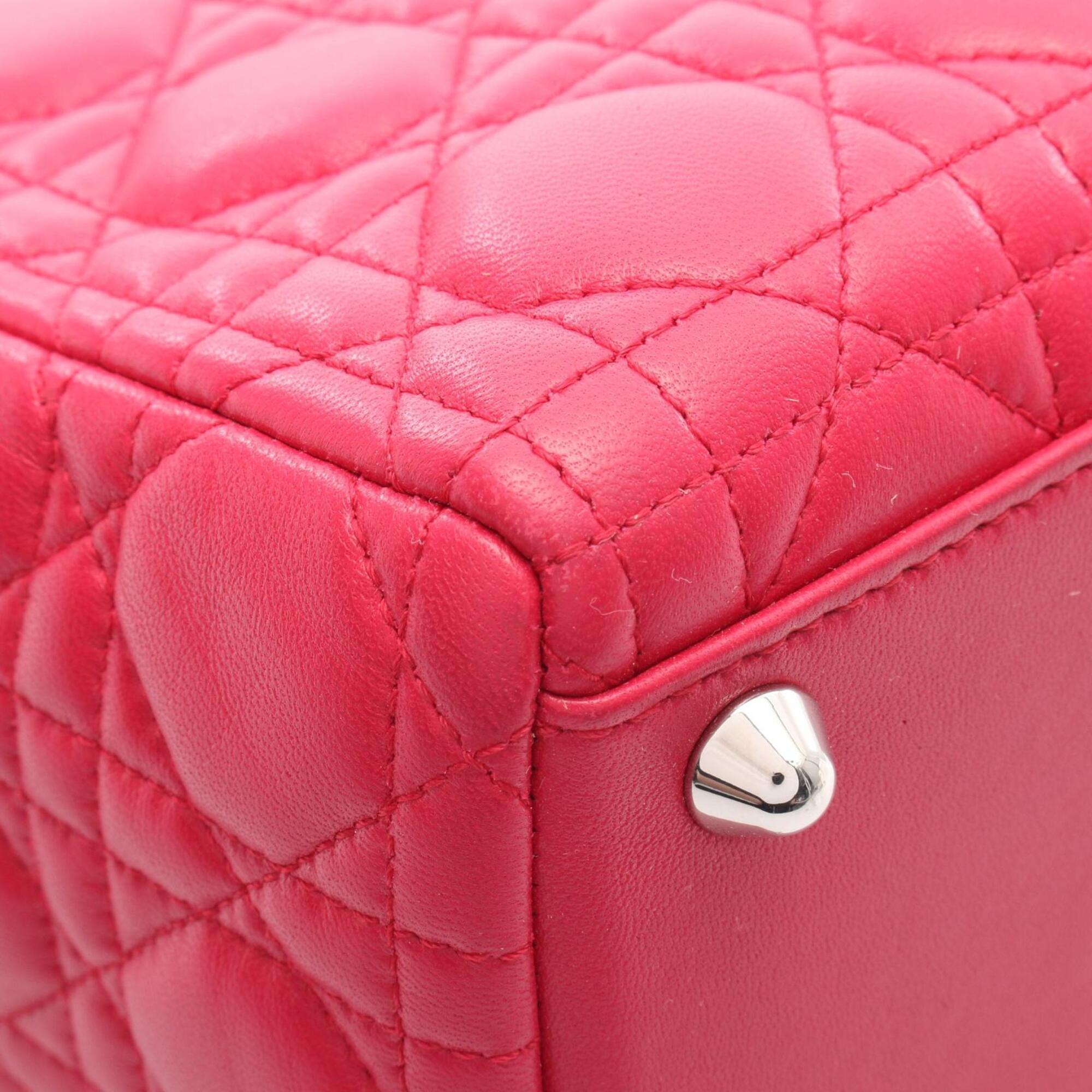 Christian Dior Lady Dior Pink Leather Handbag (Pre-Owned)