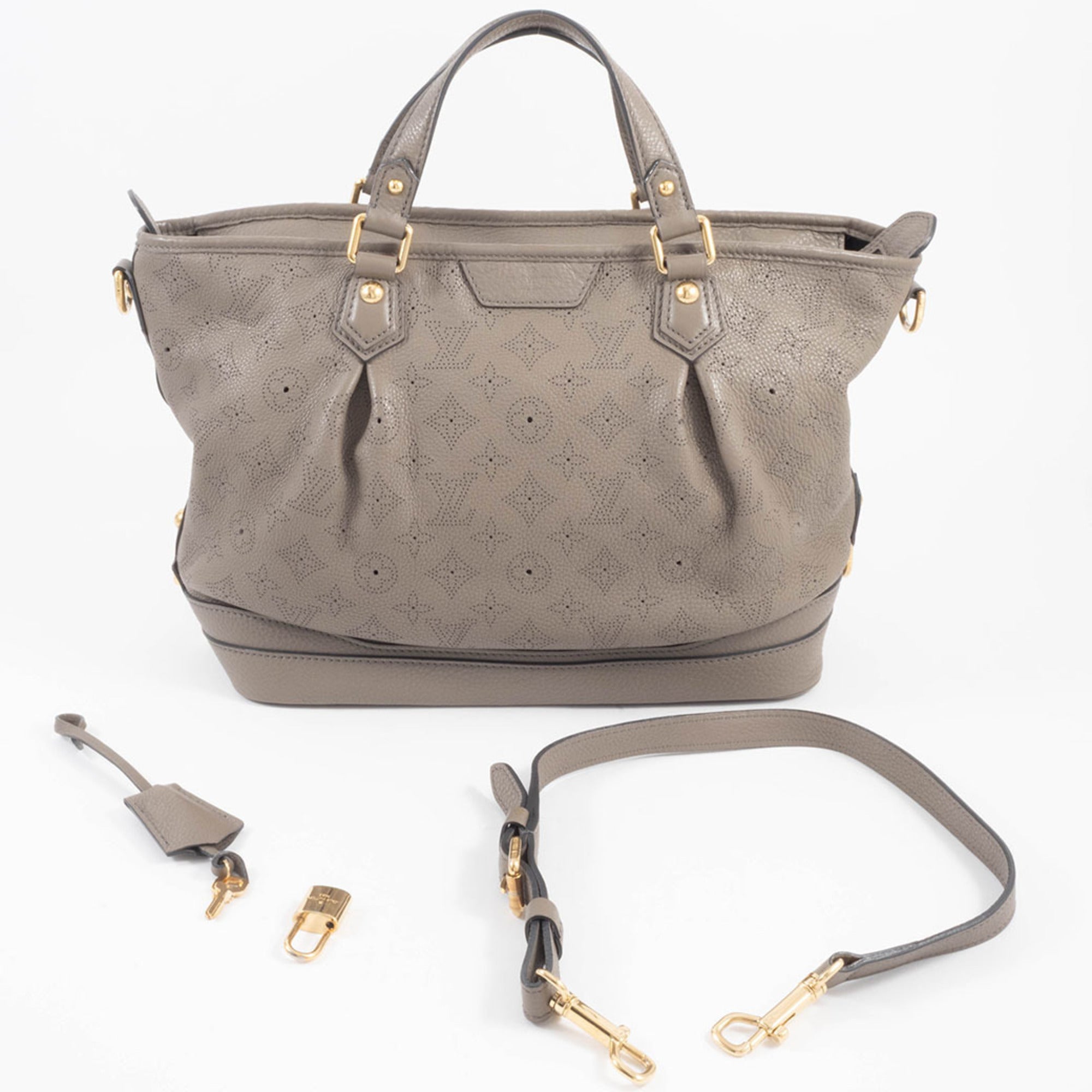 Louis Vuitton Mahina Beige Mahina Leather Shoulder Bag (Pre-Owned)