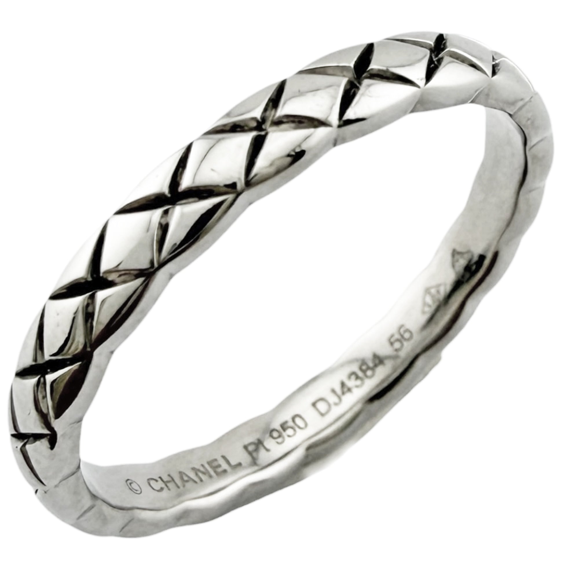 Chanel Platinum 950 Band Ring (Pre-Owned)