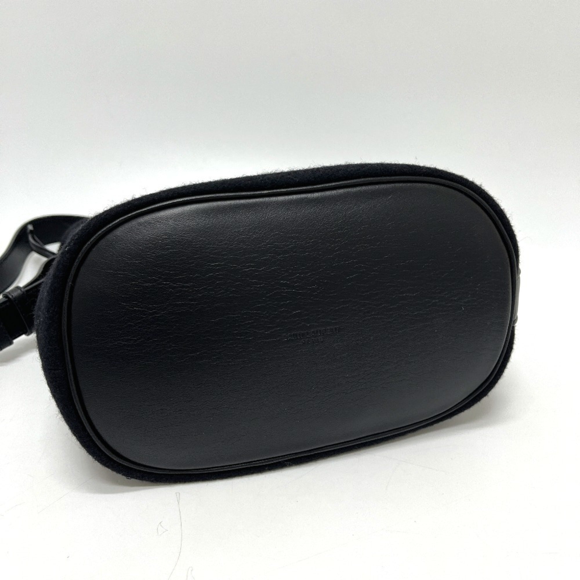 Yves Saint Laurent Black Canvas Handbag Shoulder Bag (Pre-Owned)