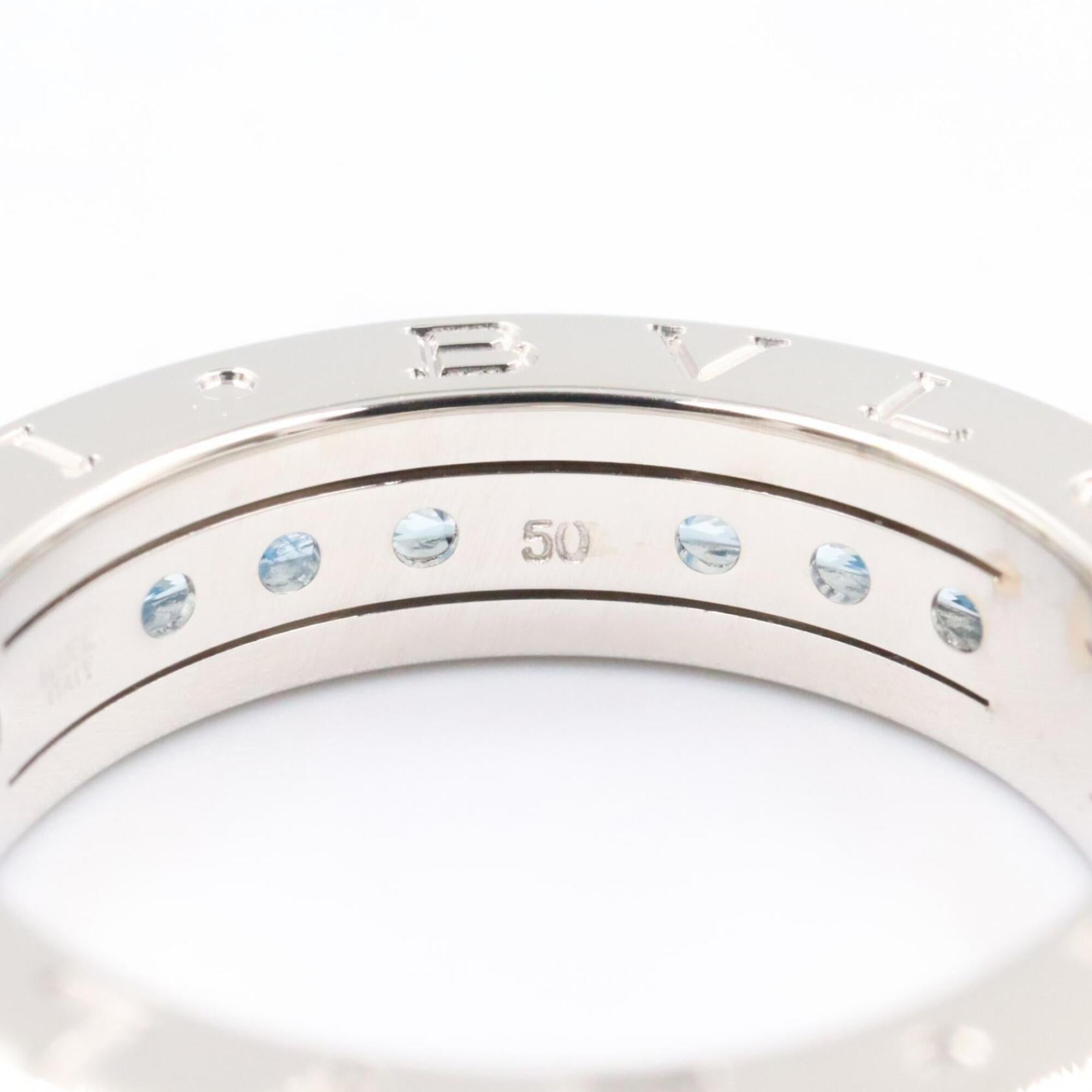 Bvlgari Silver Blue White Gold (18K) Band Ring (Pre-Owned)