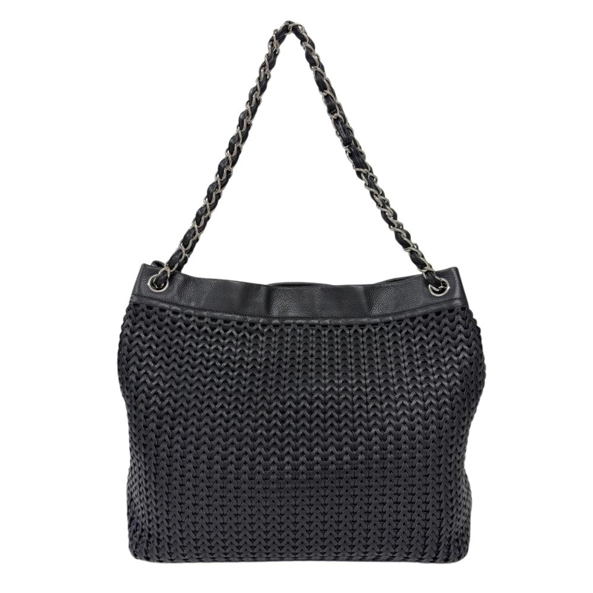 Chanel Black Grained Calfskin Tote Bag (Pre-Owned)