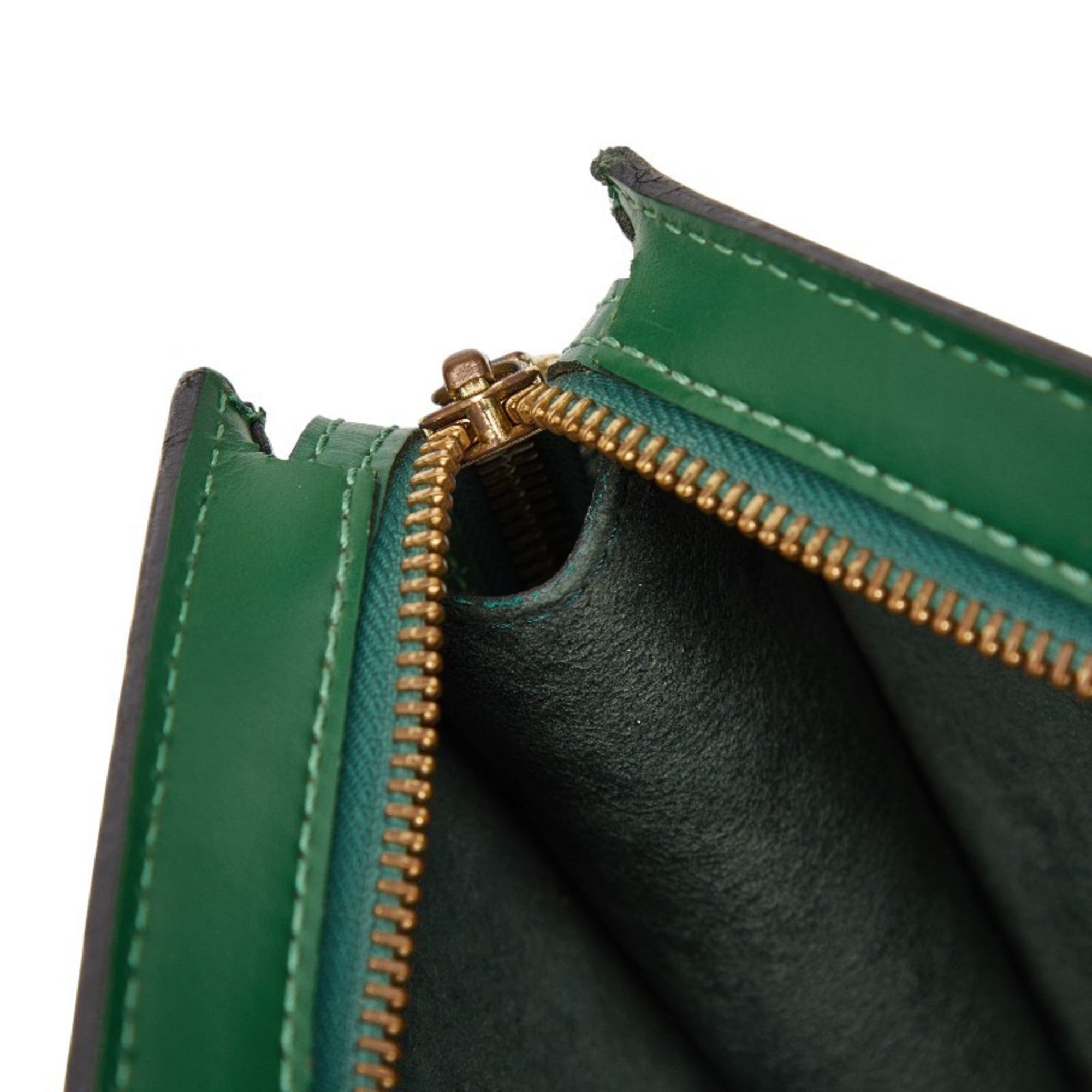 Louis Vuitton Borneo Green Leather Handbag (Pre-Owned)