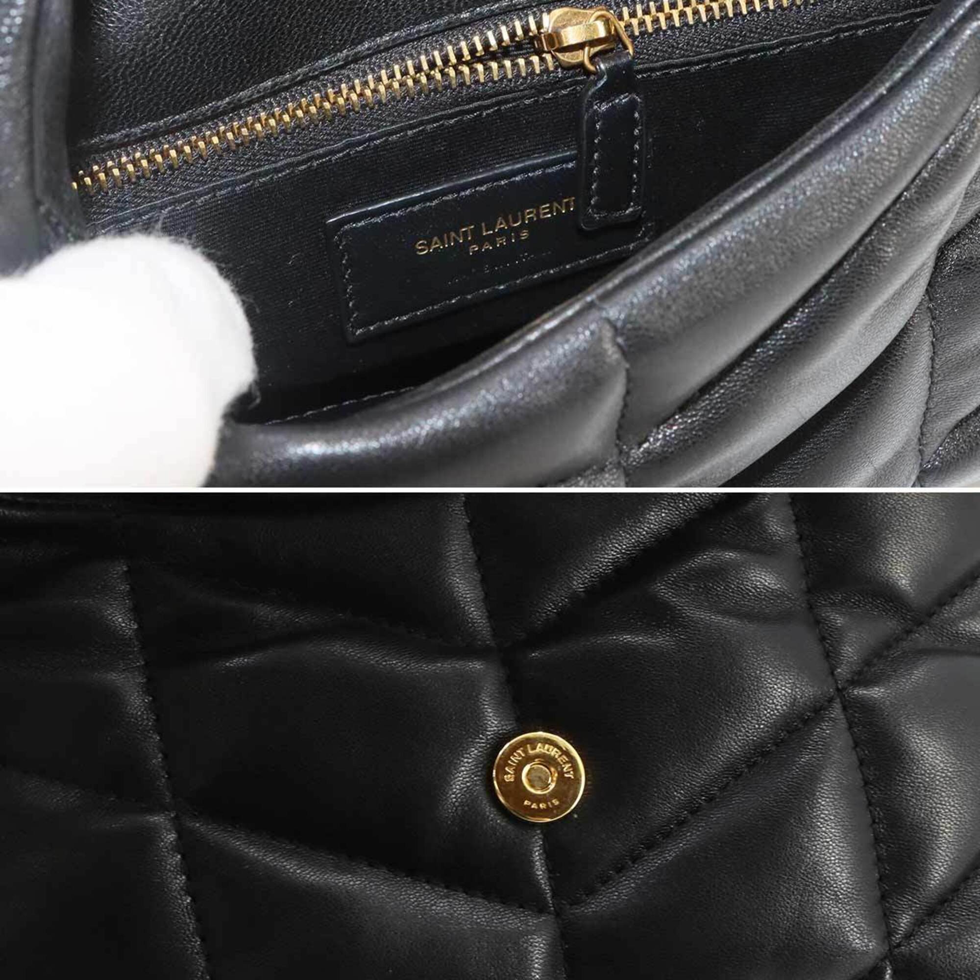 Saint Laurent Black Leather Handbag Shoulder Bag (Pre-Owned)