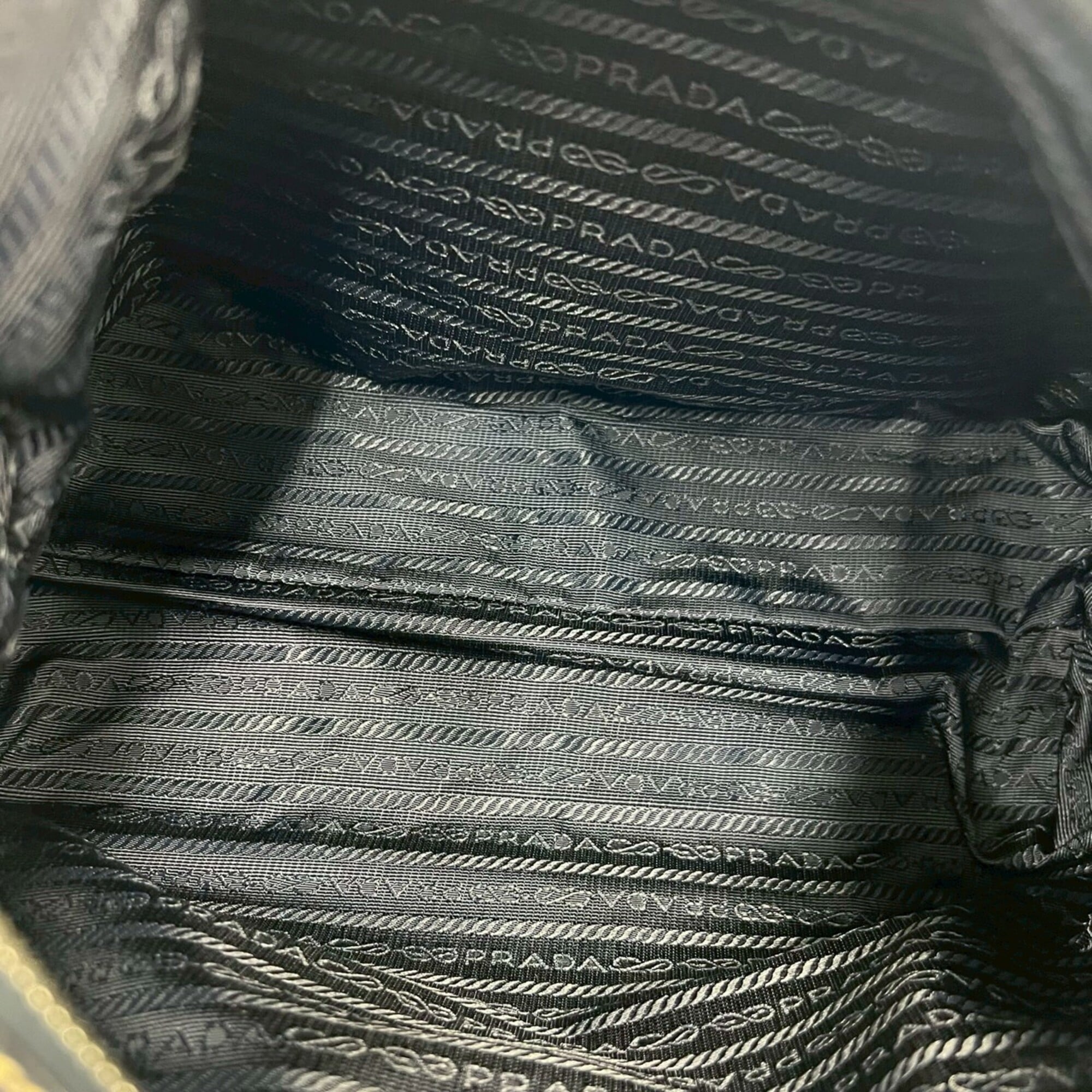 Prada Navy Nylon Leather Shoulder Bag Tote Bag (Pre-Owned)