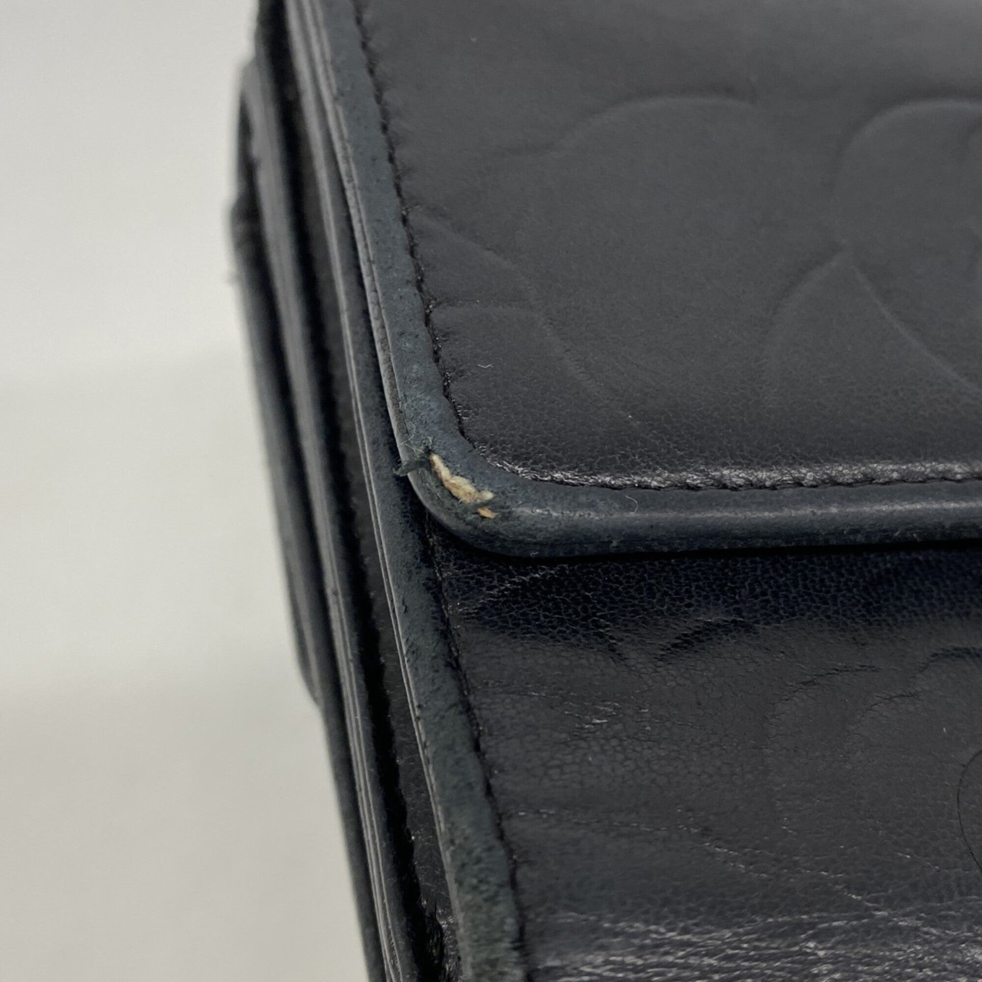 Chanel Black Leather Wallet (Tri-Fold) (Pre-Owned)