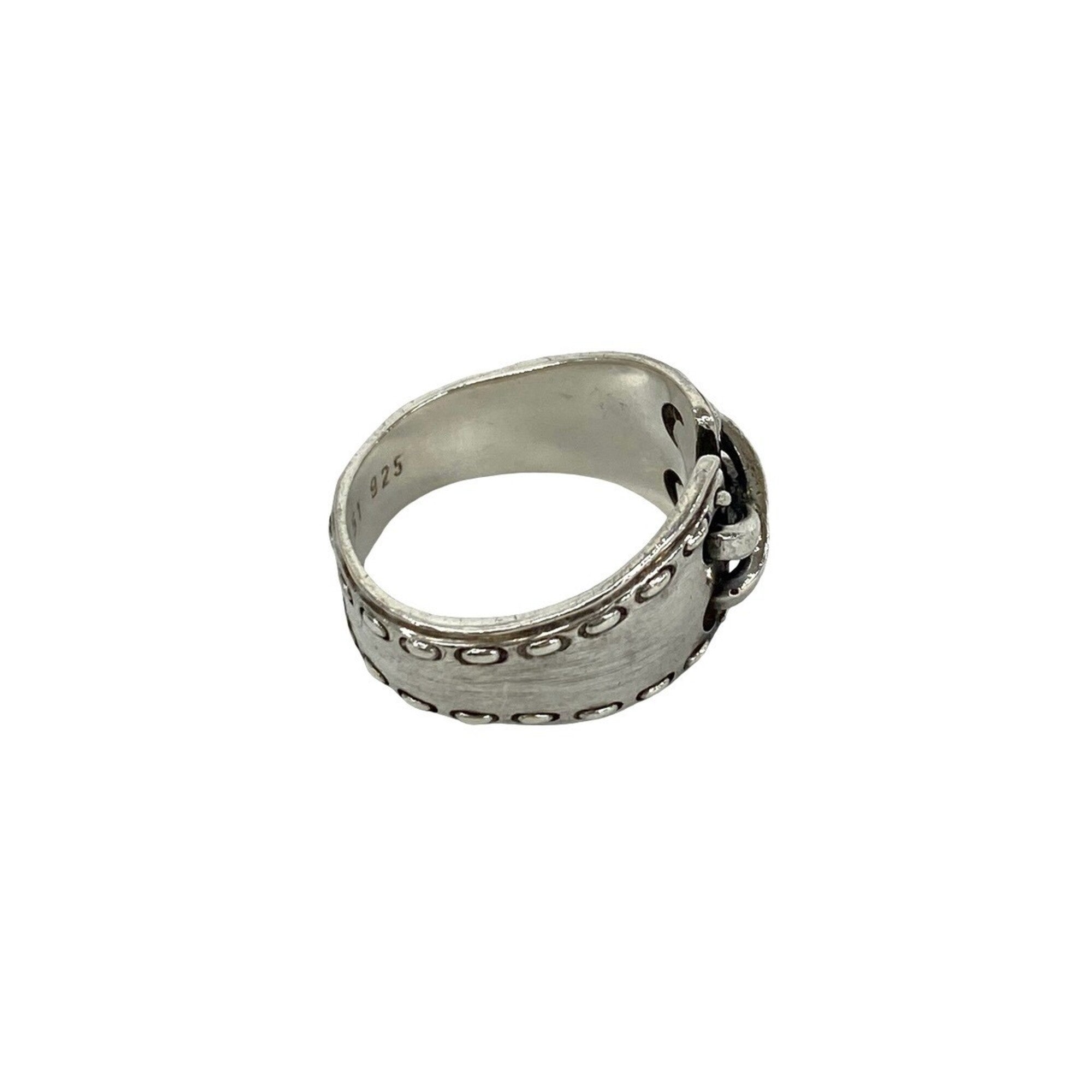 Hermes Silver Silver 925 Band Ring (Pre-Owned)