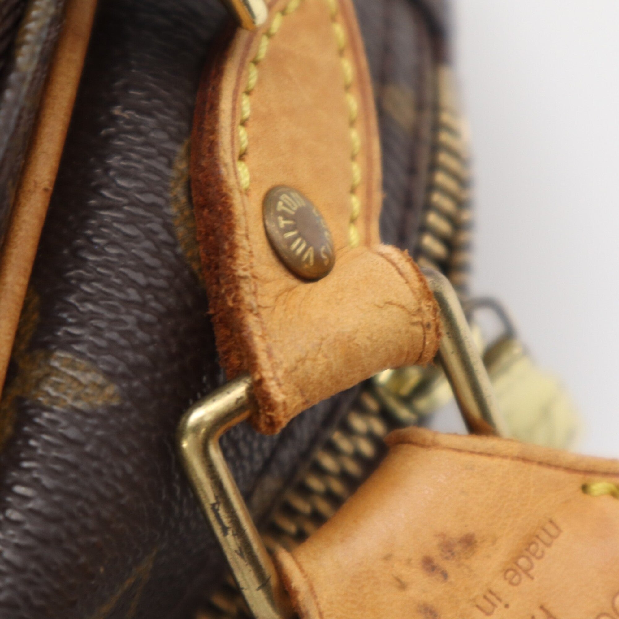 Louis Vuitton Monogram Beige Brown Coated Canvas Leather Shoulder Bag (Pre-Owned)