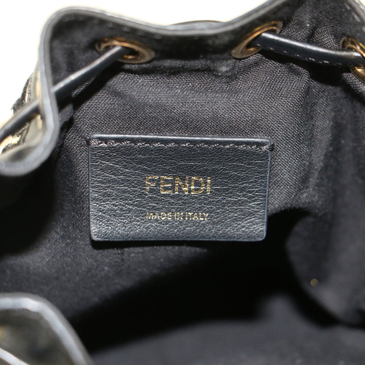 Fendi Beige Black Straw Leather Handbag Shoulder Bag (Pre-Owned)