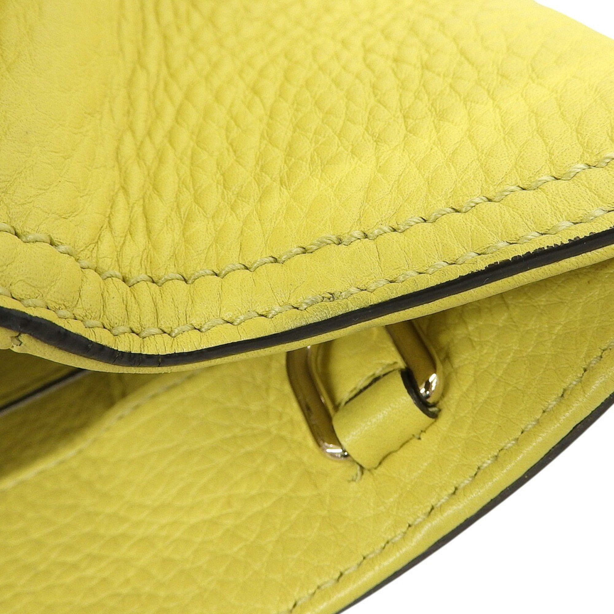 Gucci Yellow Bamboo Leather Handbag Shoulder Bag Tote Bag (Pre-Owned)