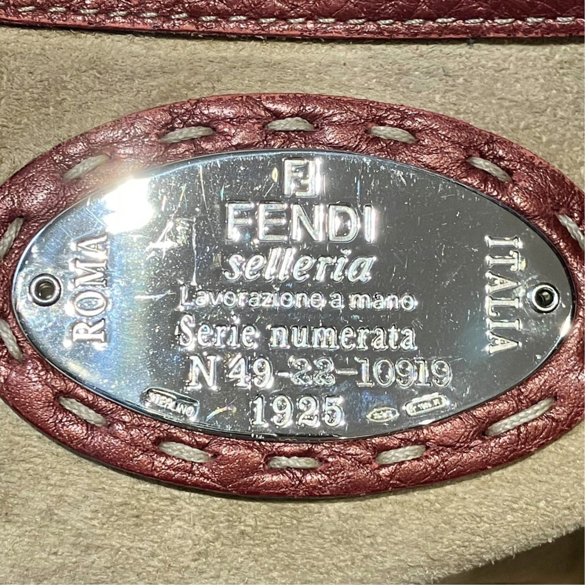 Fendi Selleria Red Color Leather Handbag (Pre-Owned)