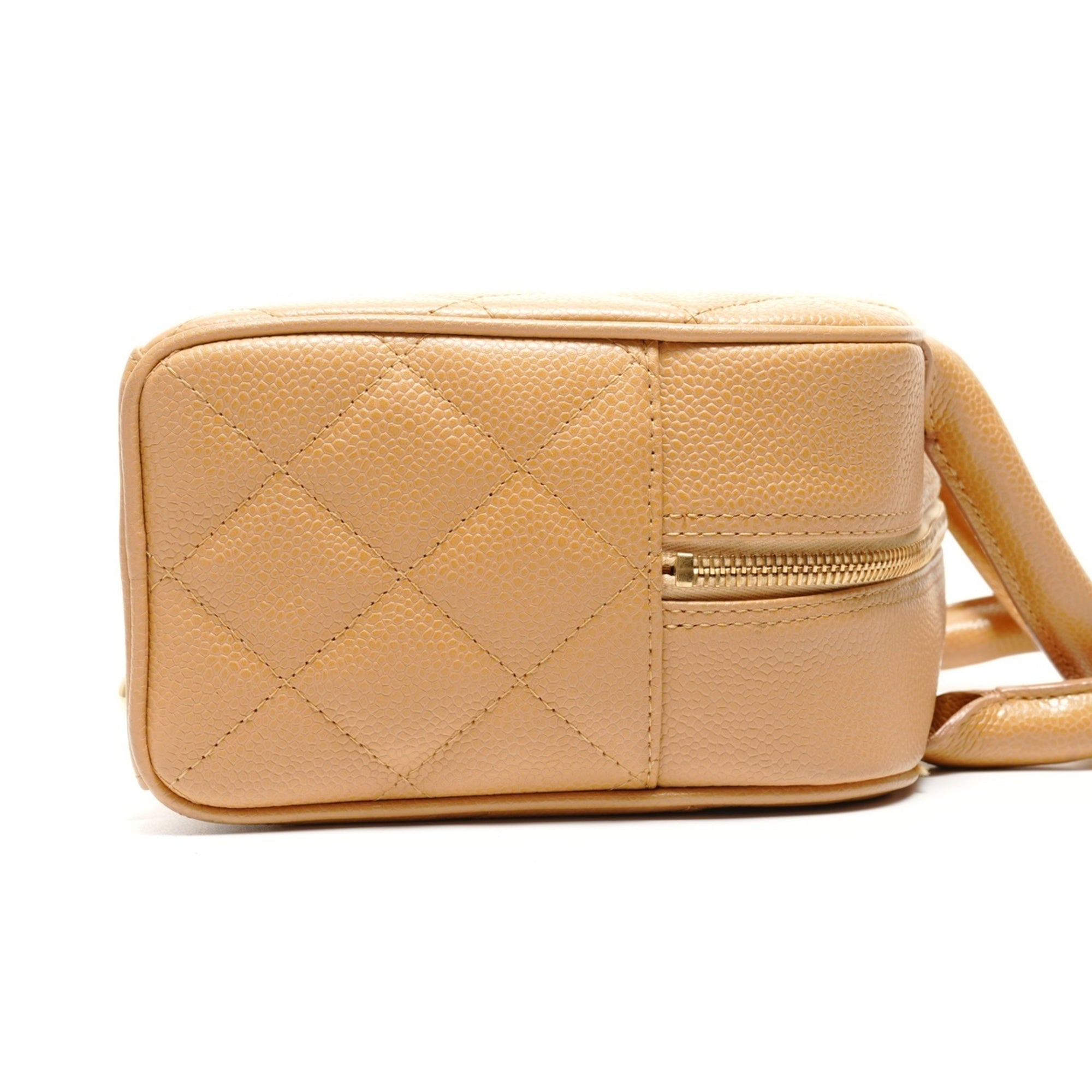 Chanel Beige Grained Calfskin Handbag (Pre-Owned)