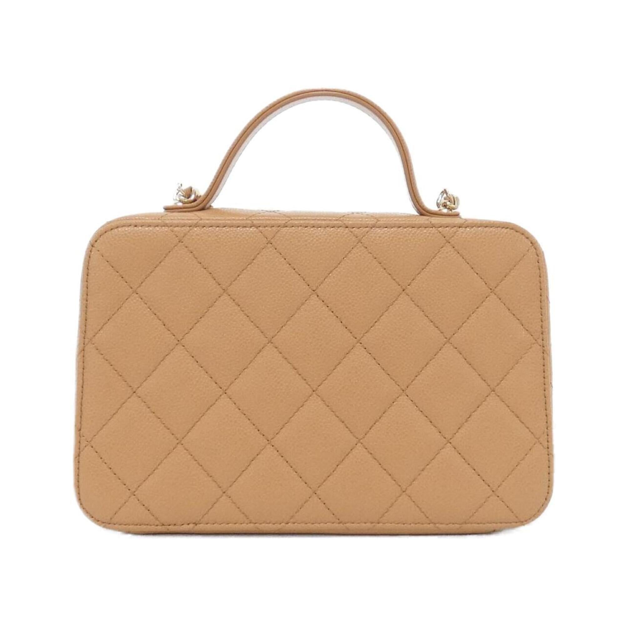 Chanel Dark Beige Grained Calfskin Handbag (Pre-Owned)