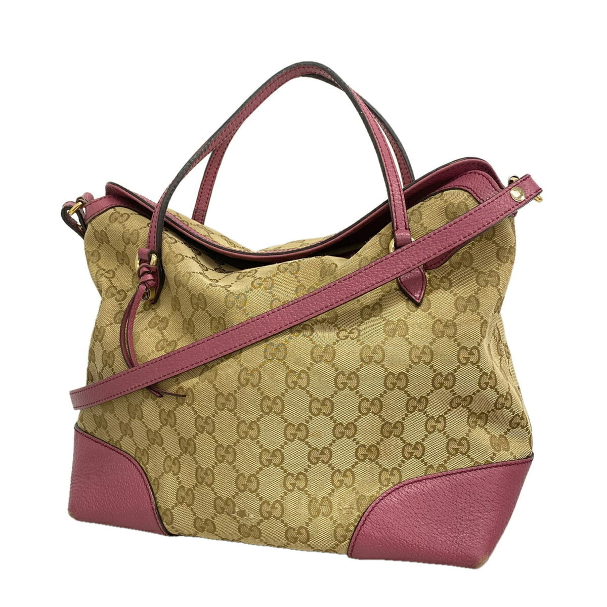 Gucci Brown Purple Canvas Handbag (Pre-Owned)