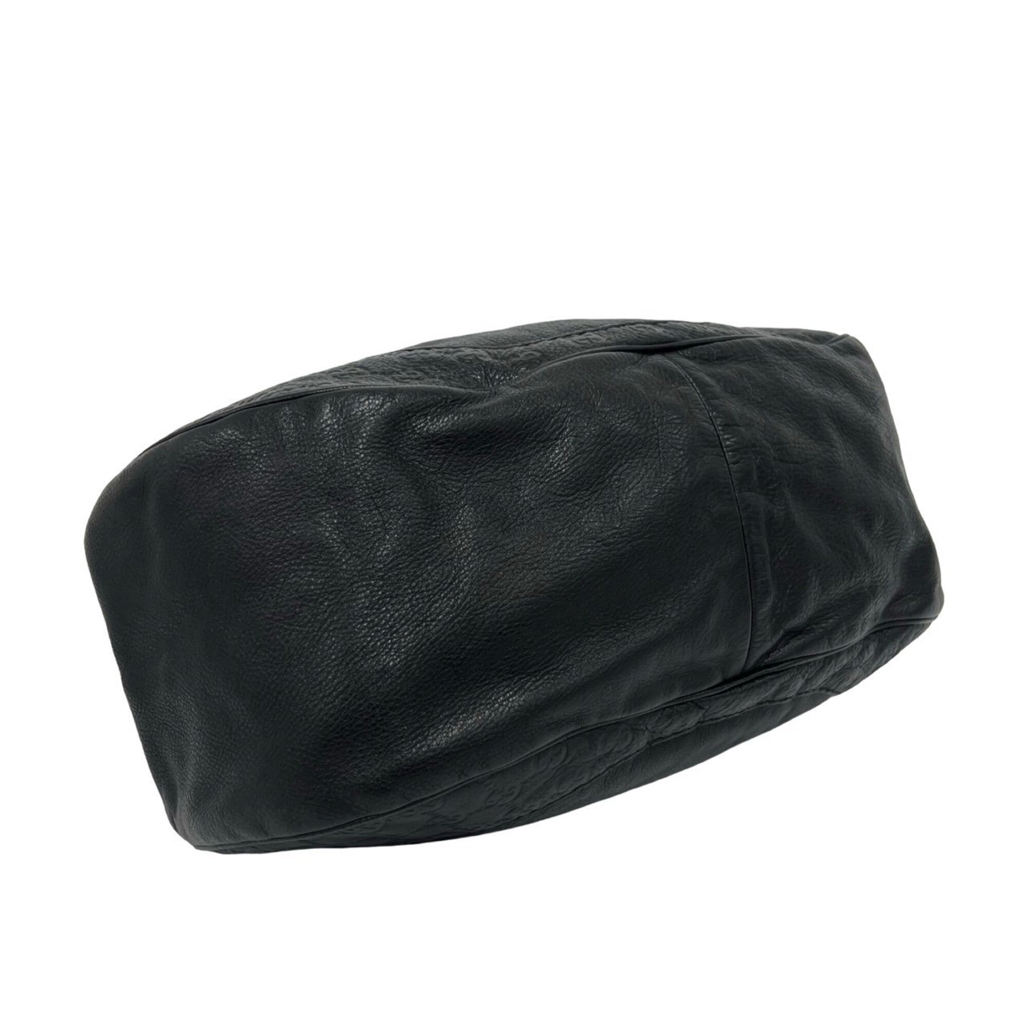 Gucci Black Leather Handbag Tote Bag (Pre-Owned)