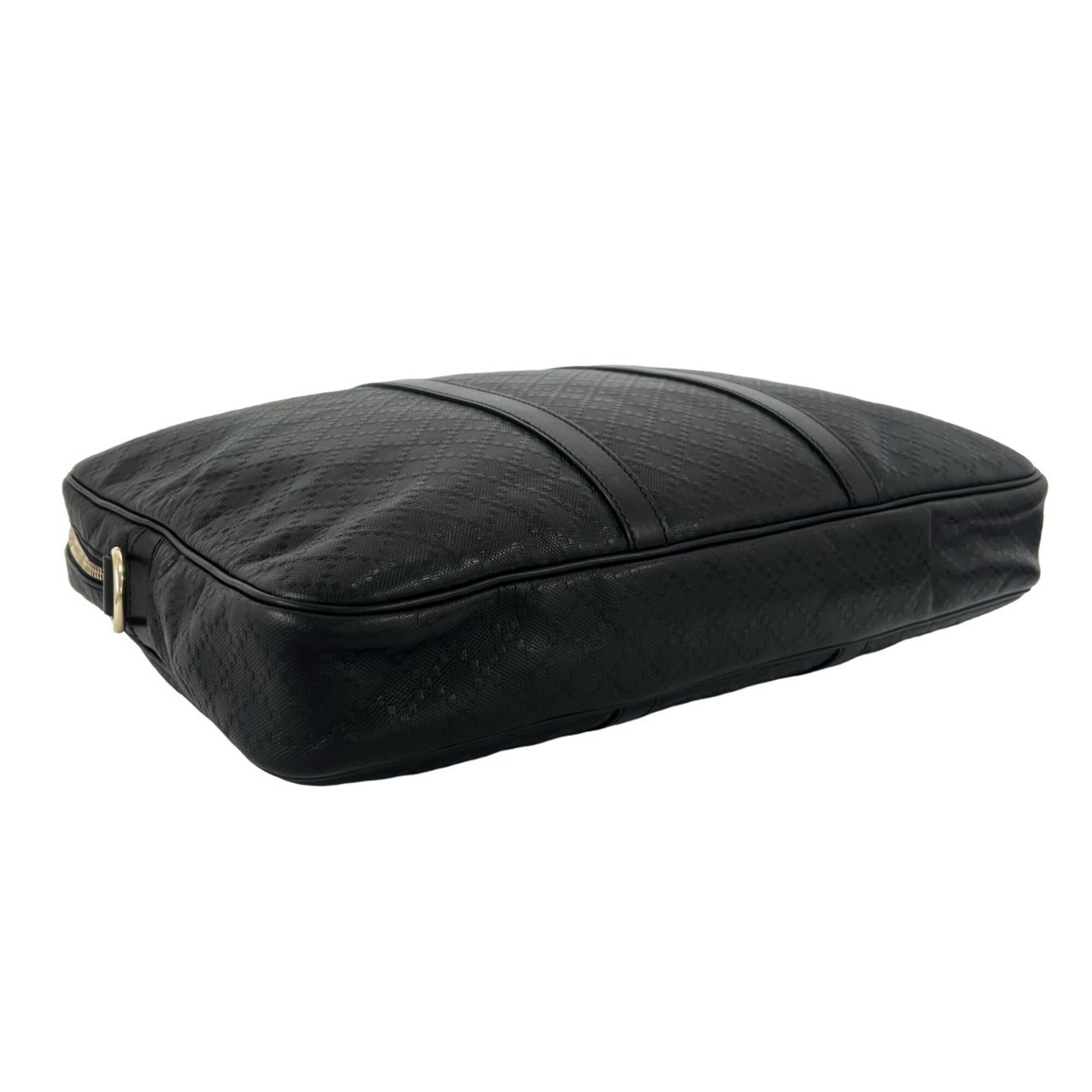 Gucci Black Leather Pvc Briefcase Shoulder Bag (Pre-Owned)