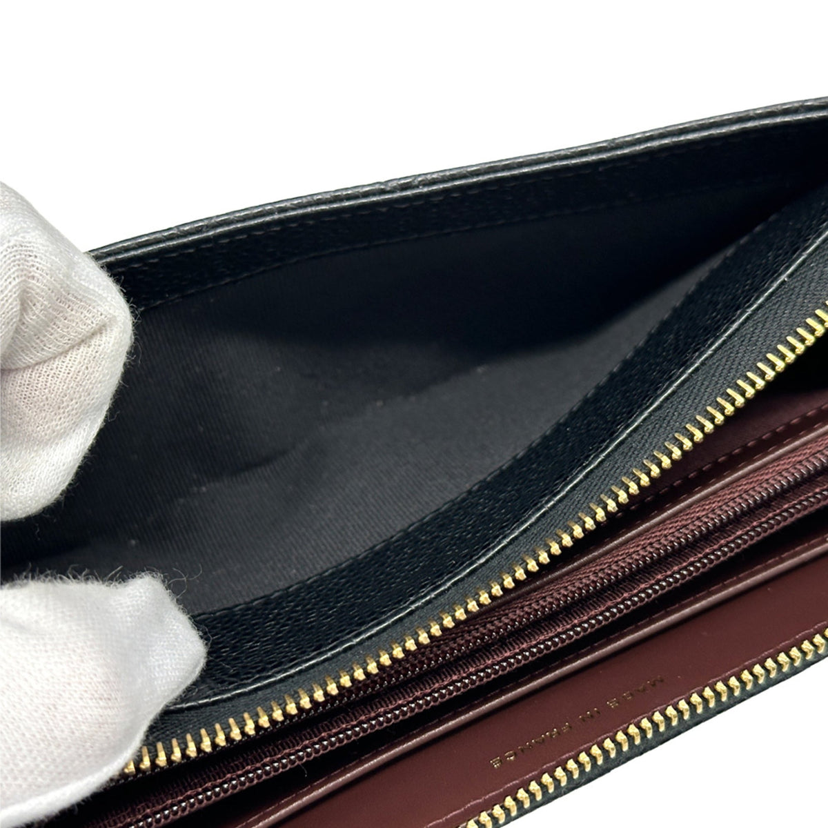 Chanel Black Grained Calfskin Long Wallet (Bi-Fold) (Pre-Owned)