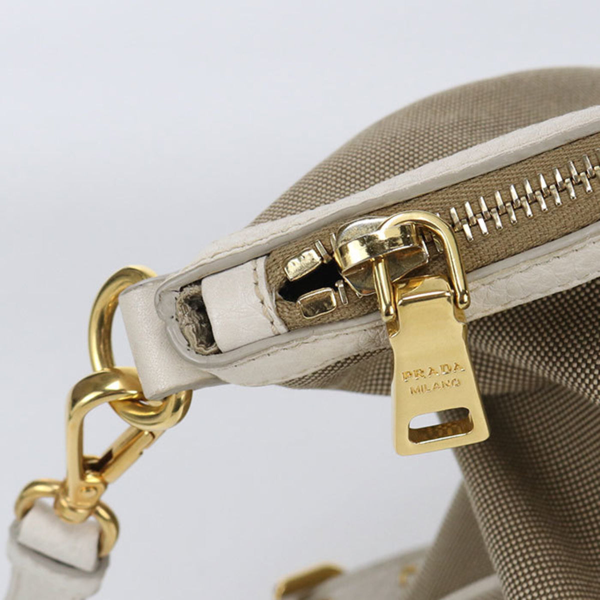 Prada Beige Canvas Tote Bag (Pre-Owned)
