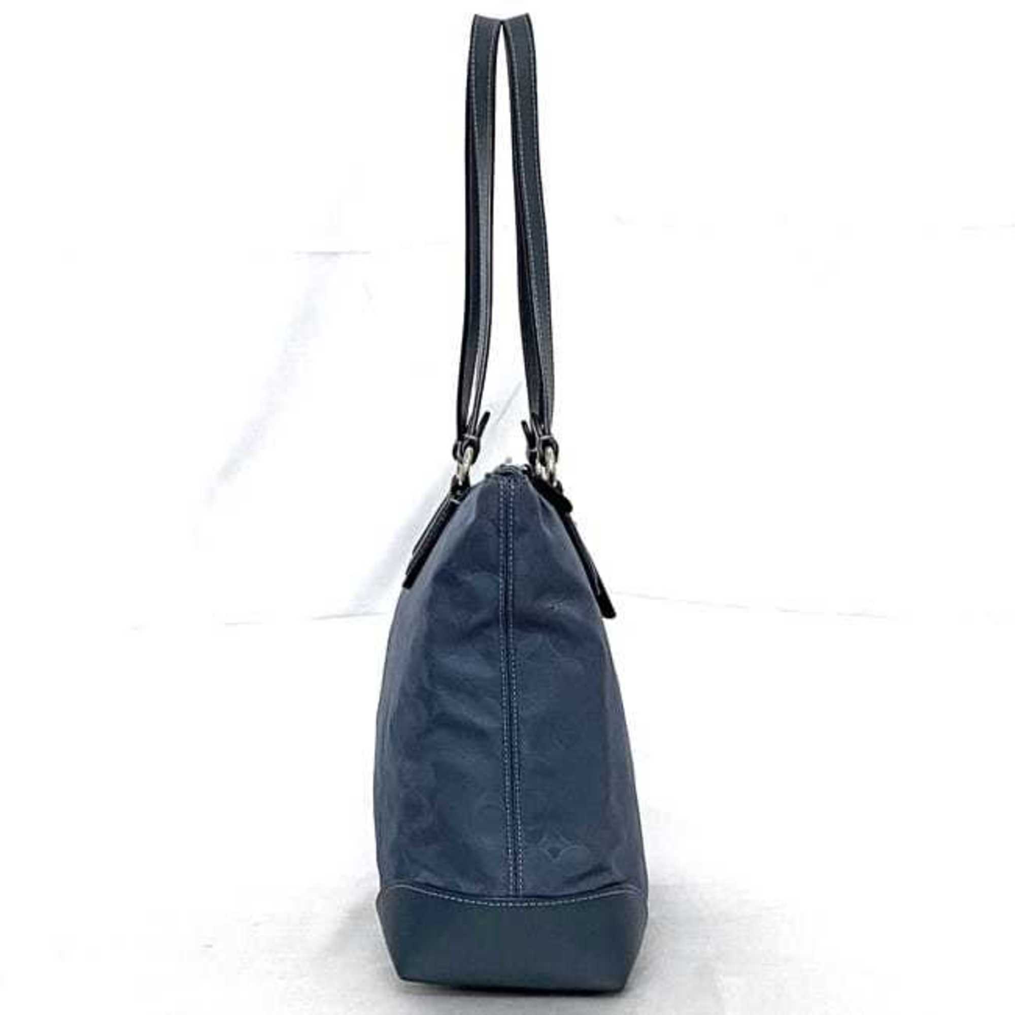 Coach Nylon Leather Tote Bag (Pre-Owned)
