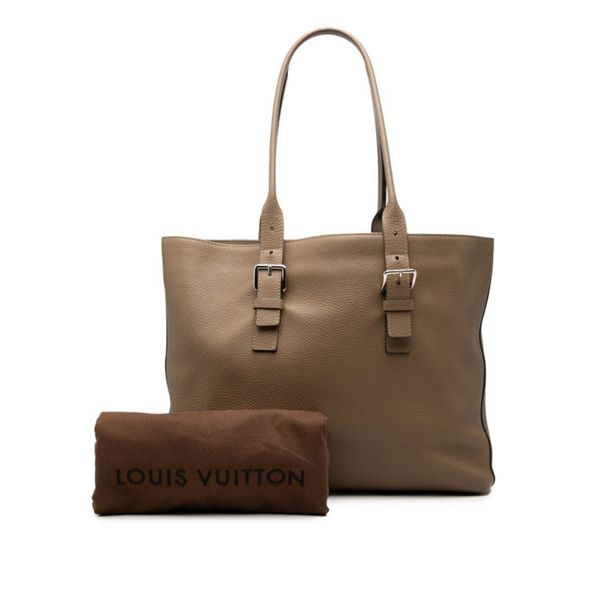 Louis Vuitton Brown Leather Shoulder Bag Tote Bag (Pre-Owned)