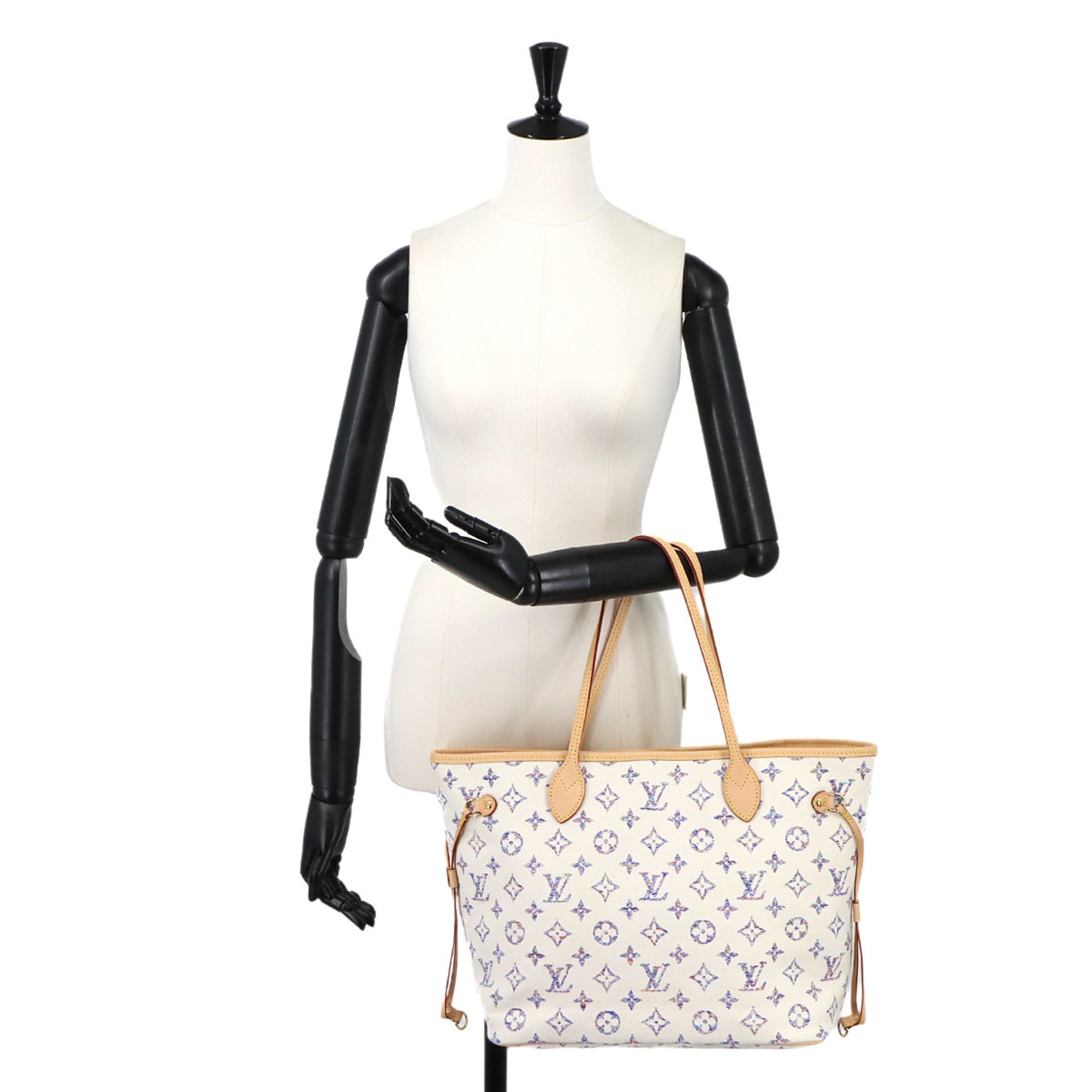 Louis Vuitton Multi-Color White Jacquard Handbag Tote Bag (Pre-Owned)