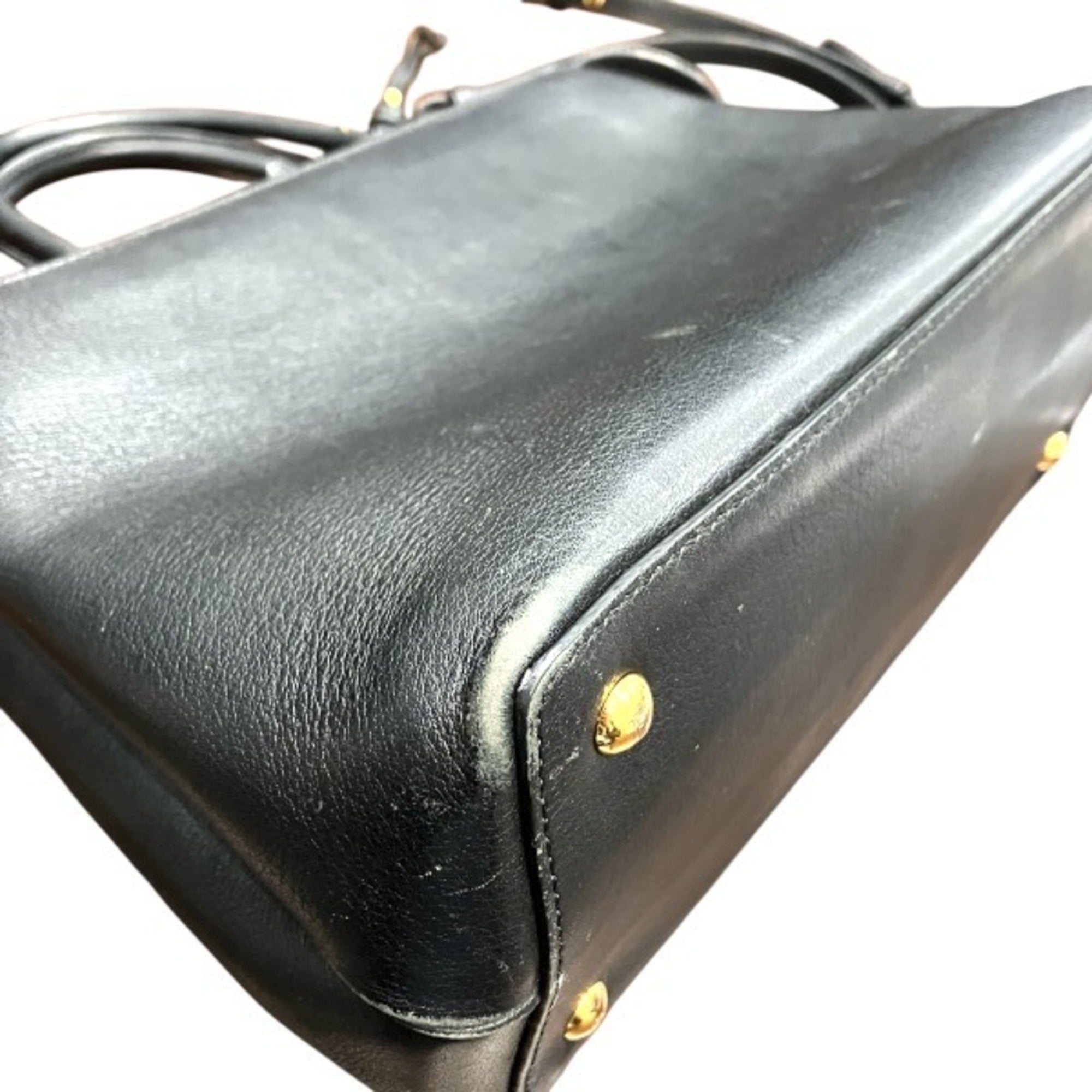 Fendi 2Jours Black Leather Handbag Shoulder Bag (Pre-Owned)