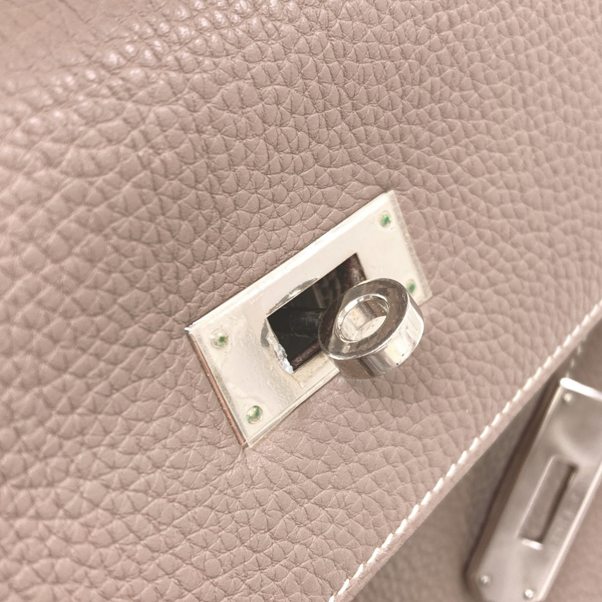 Hermes Etoupe Gray Togo Leather Handbag (Pre-Owned)