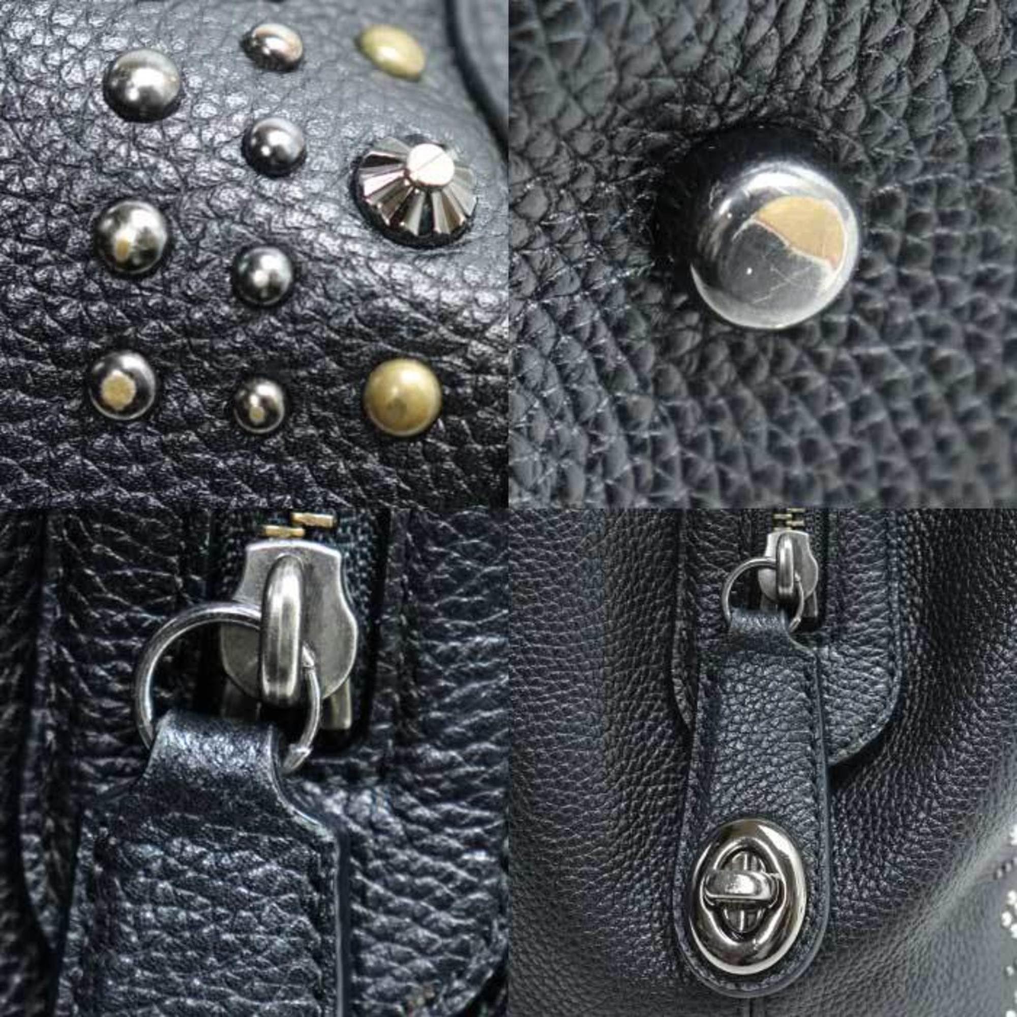 Coach Black Leather Shoulder Bag (Pre-Owned)