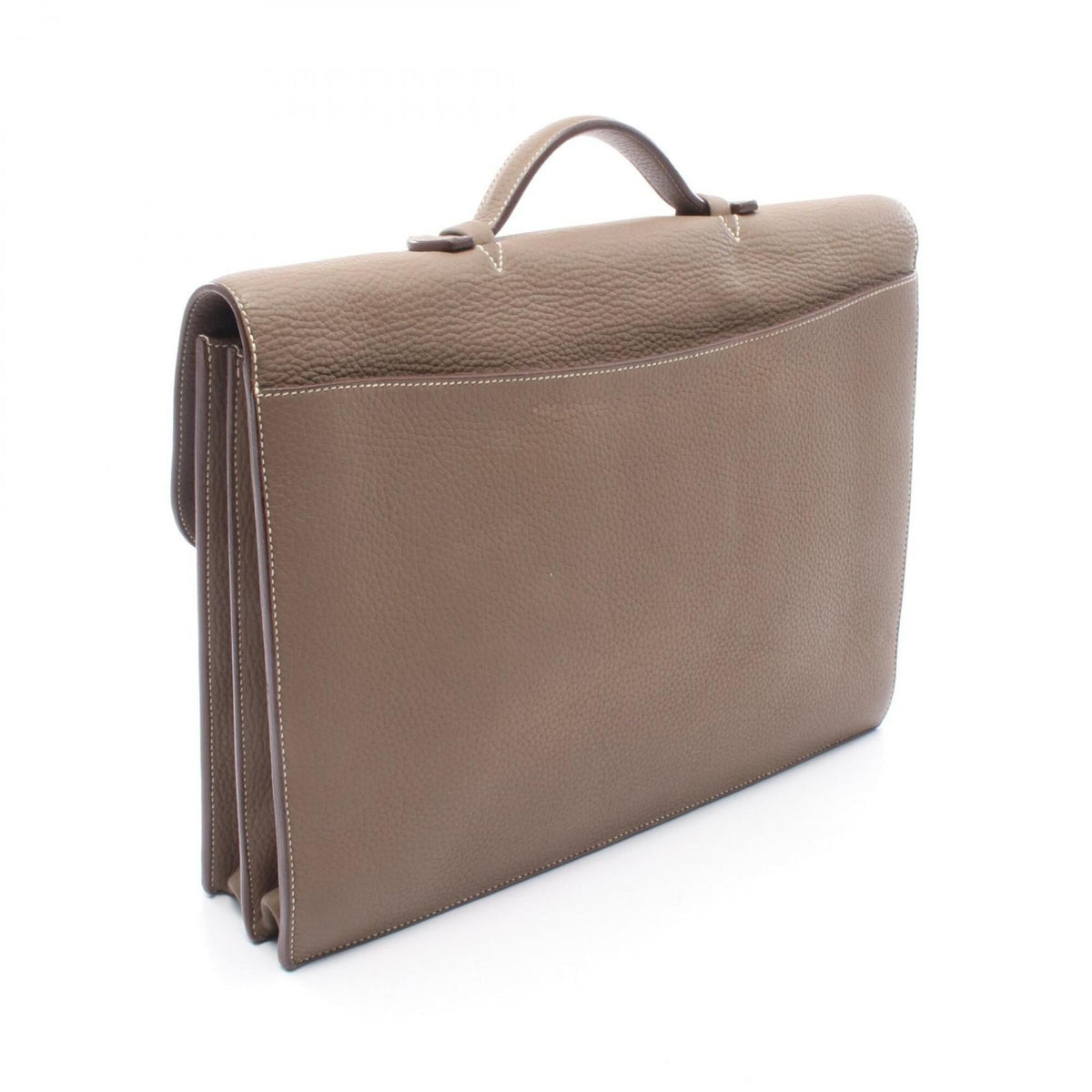 Hermes Gray Taurillon Clemence Leather Leather Handbag (Pre-Owned)