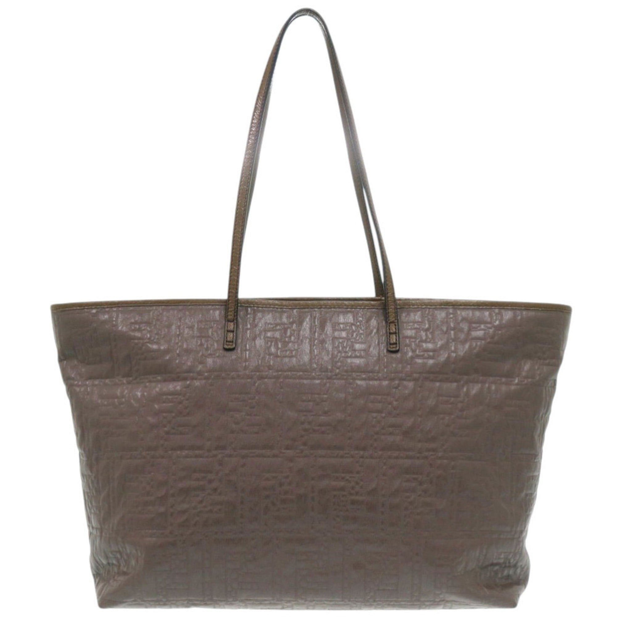Fendi Brown Coated Canvas Pvc Tote Bag (Pre-Owned)