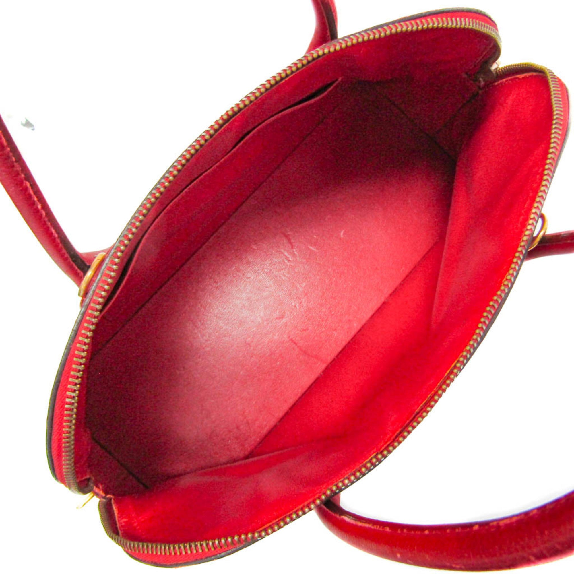Hermes Red Color Courchevel Leather Handbag (Pre-Owned)
