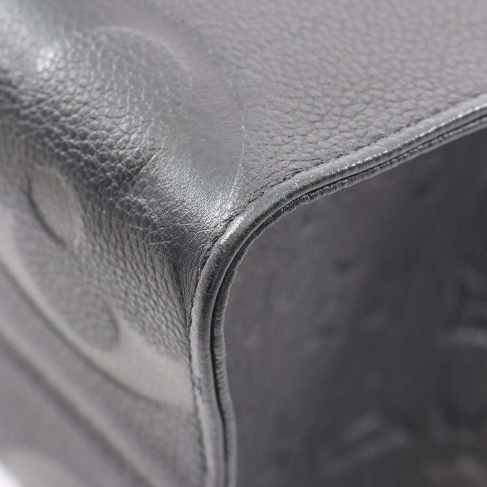 Louis Vuitton Black Leather Handbag Tote Bag (Pre-Owned)
