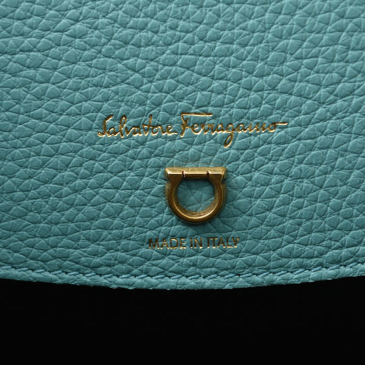 Salvatore Ferragamo Light Blue Leather Pouch Tote Bag (Pre-Owned)