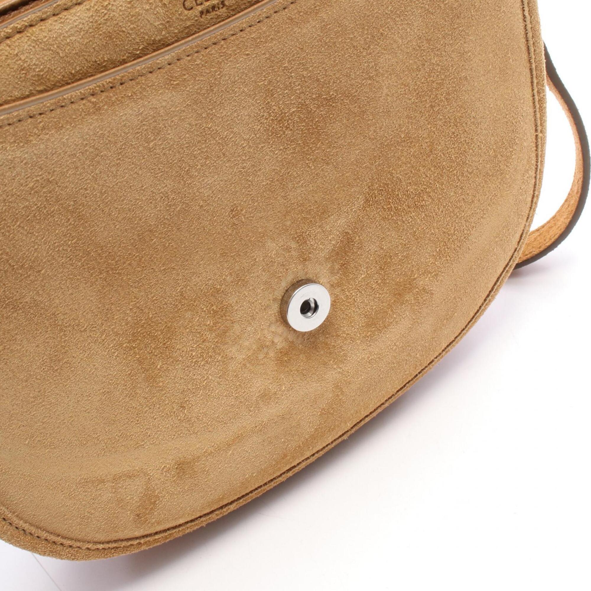 Celine Brown Suede Handbag Shoulder Bag (Pre-Owned)