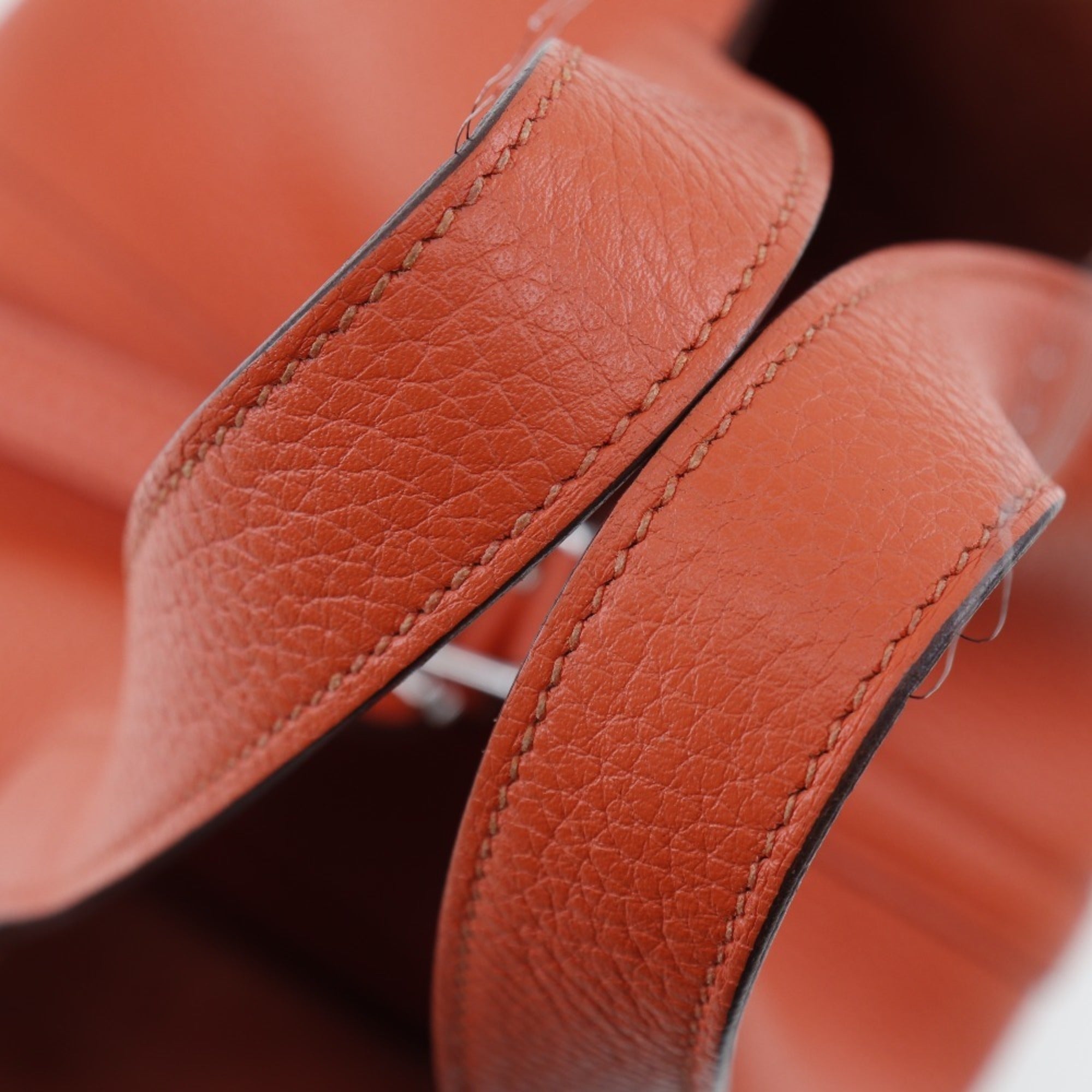 Hermes Orange Taurillon Clemence Leather Handbag (Pre-Owned)