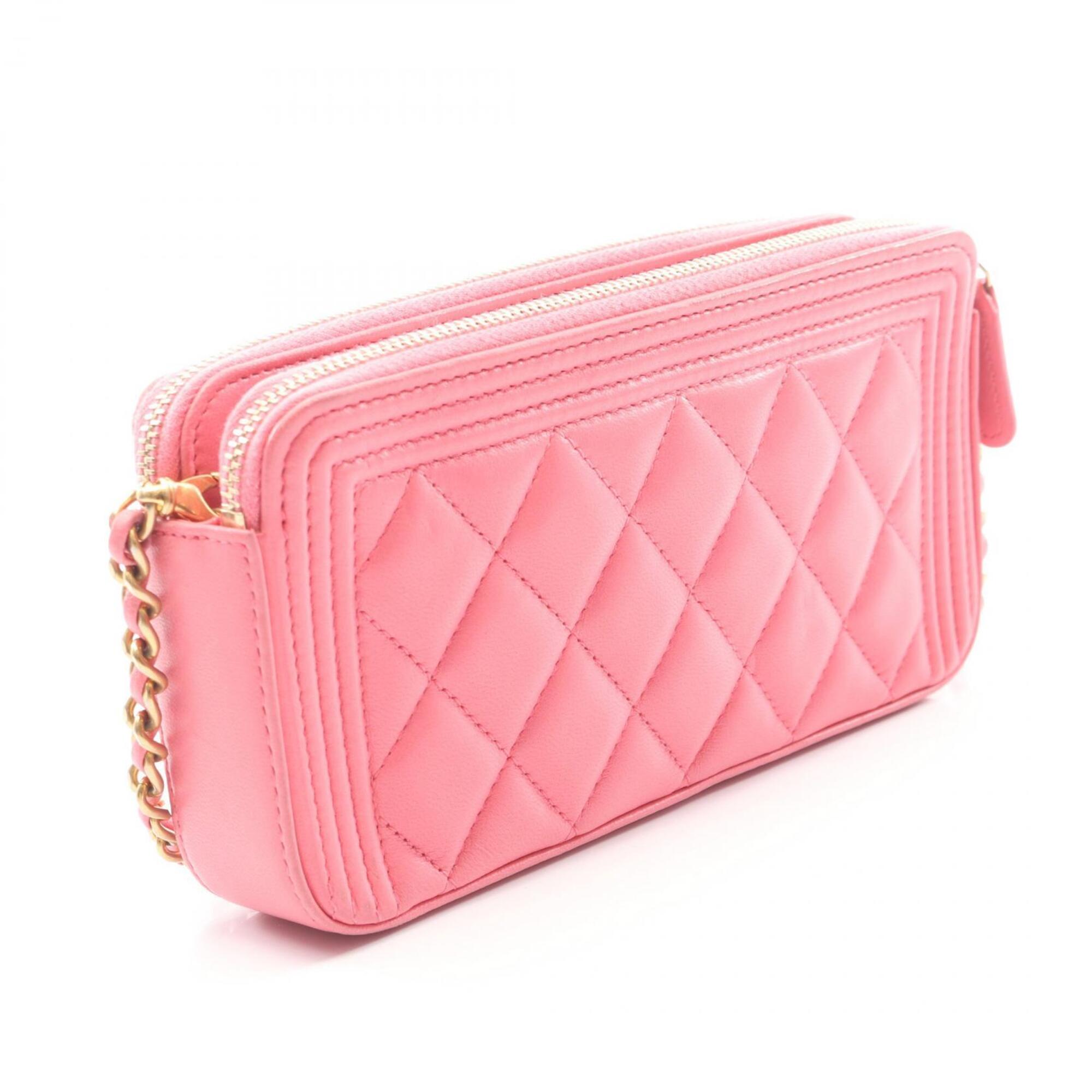 Chanel Pink Leather Handbag Shoulder Bag (Pre-Owned)