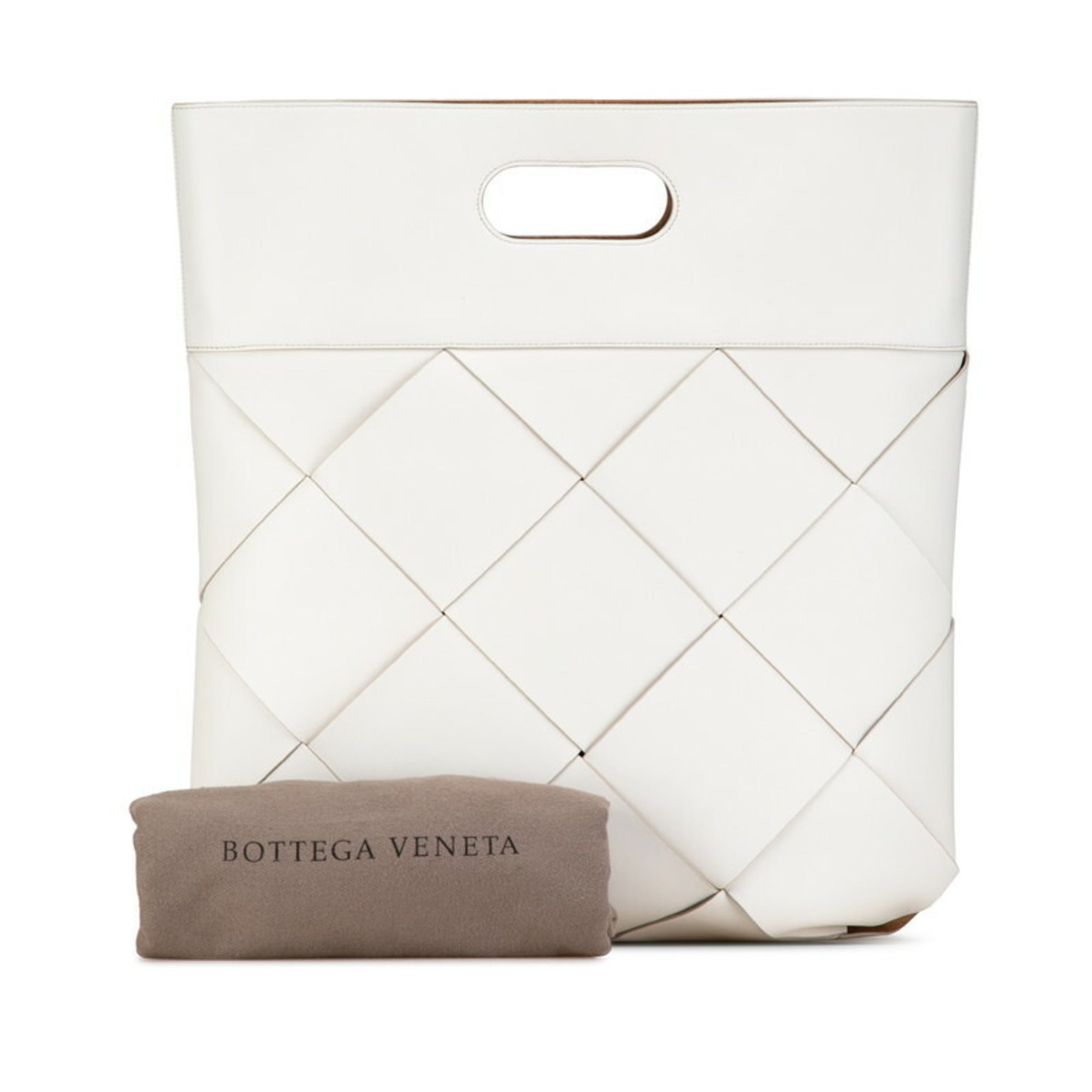 Bottega Veneta White Leather Handbag (Pre-Owned)