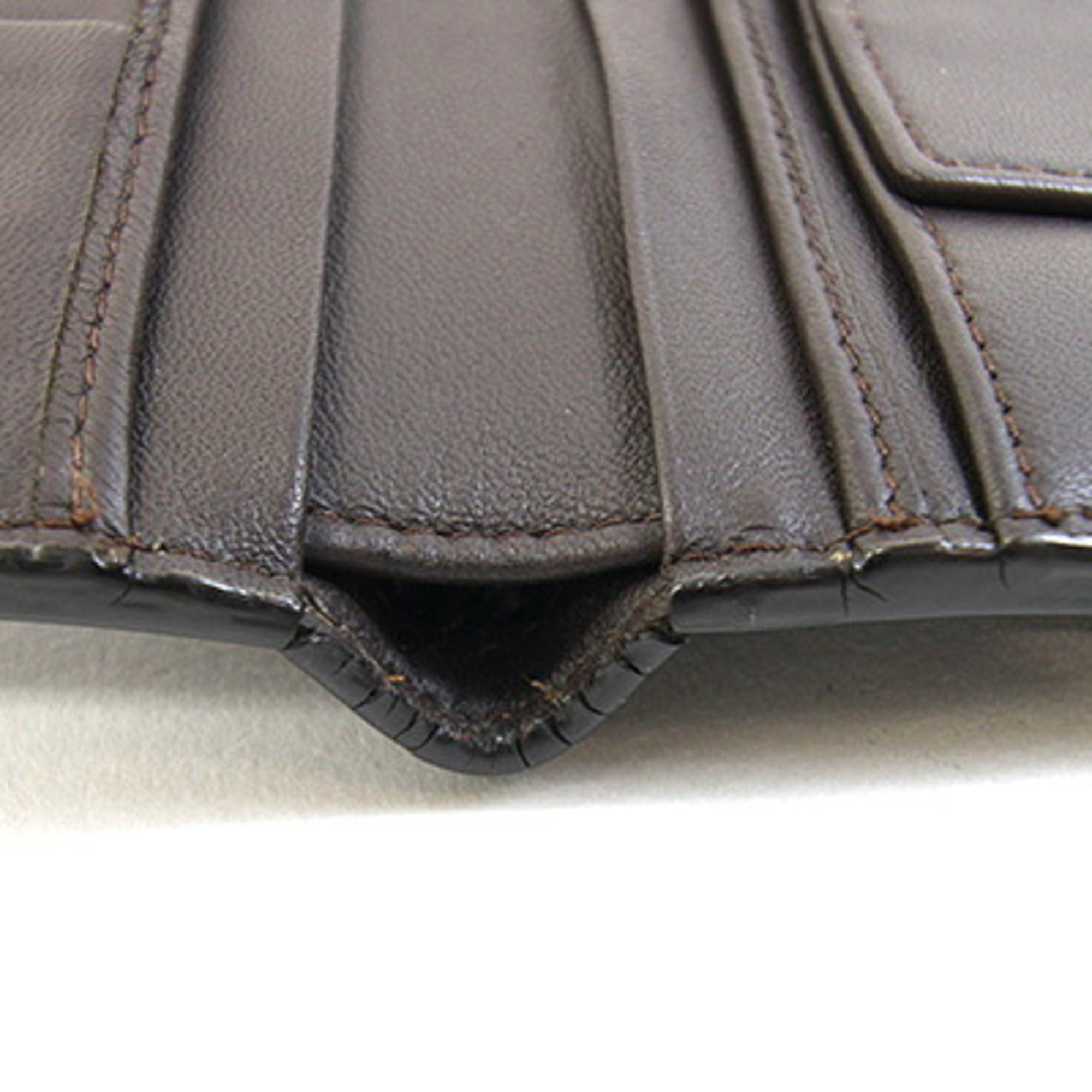Bottega Veneta Dark Brown Leather Wallet (Bi-Fold) (Pre-Owned)