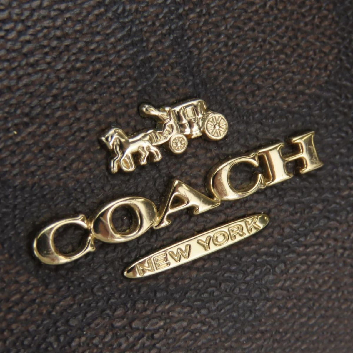 Coach Signature Black Dark Brown Pvc Leather Backpack (Pre-Owned)