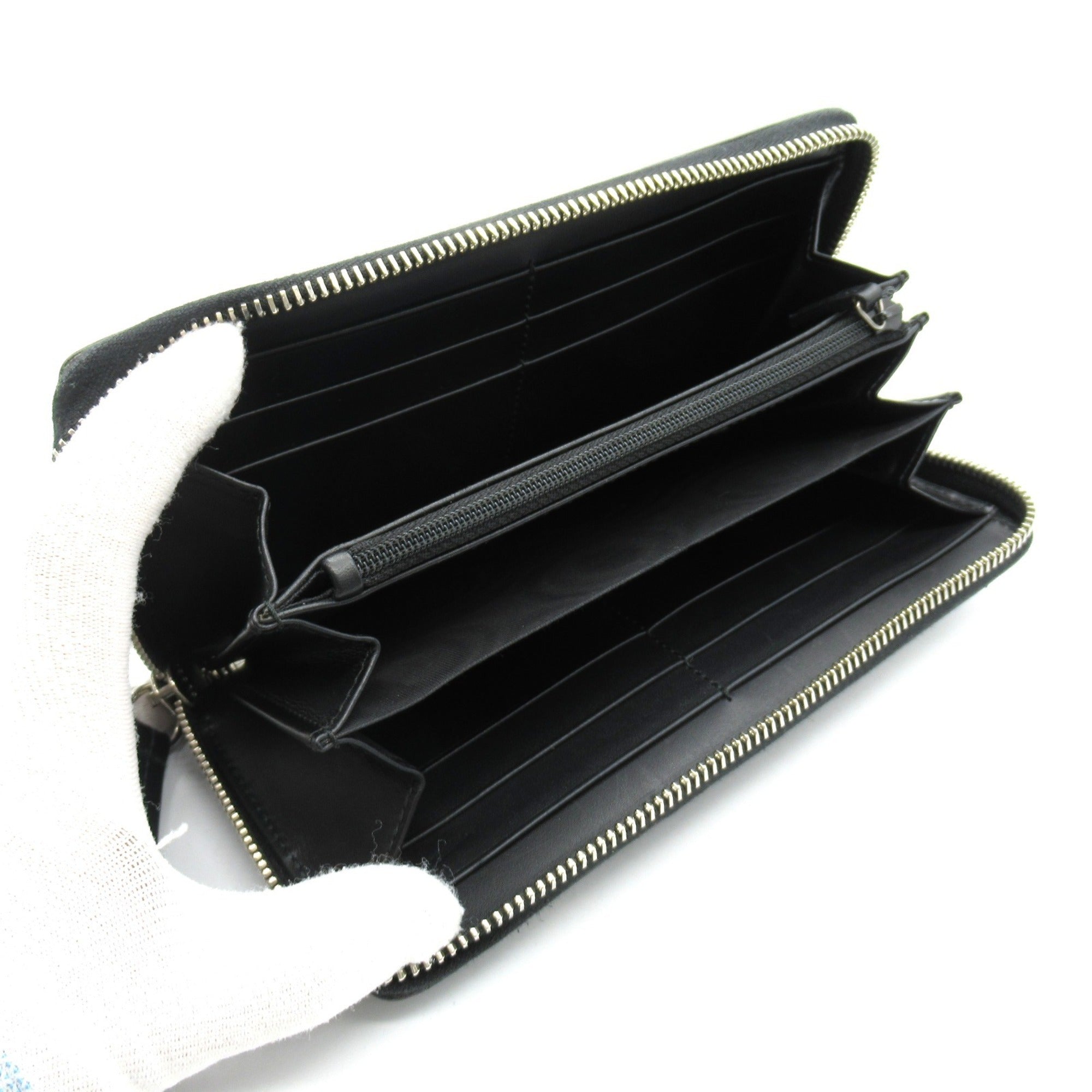 Gucci Black Leather Long Wallet (Bi-Fold) (Pre-Owned)