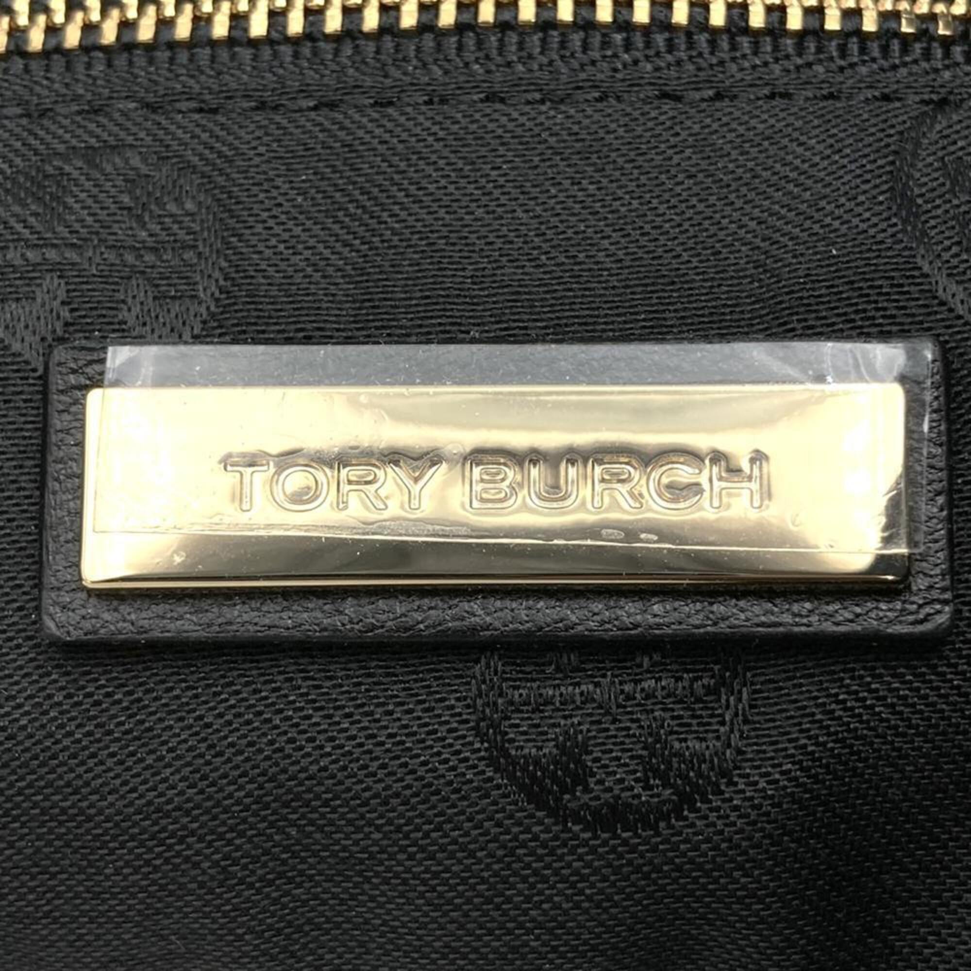 Tory Burch Black Leather Shoulder Bag Tote Bag (Pre-Owned)