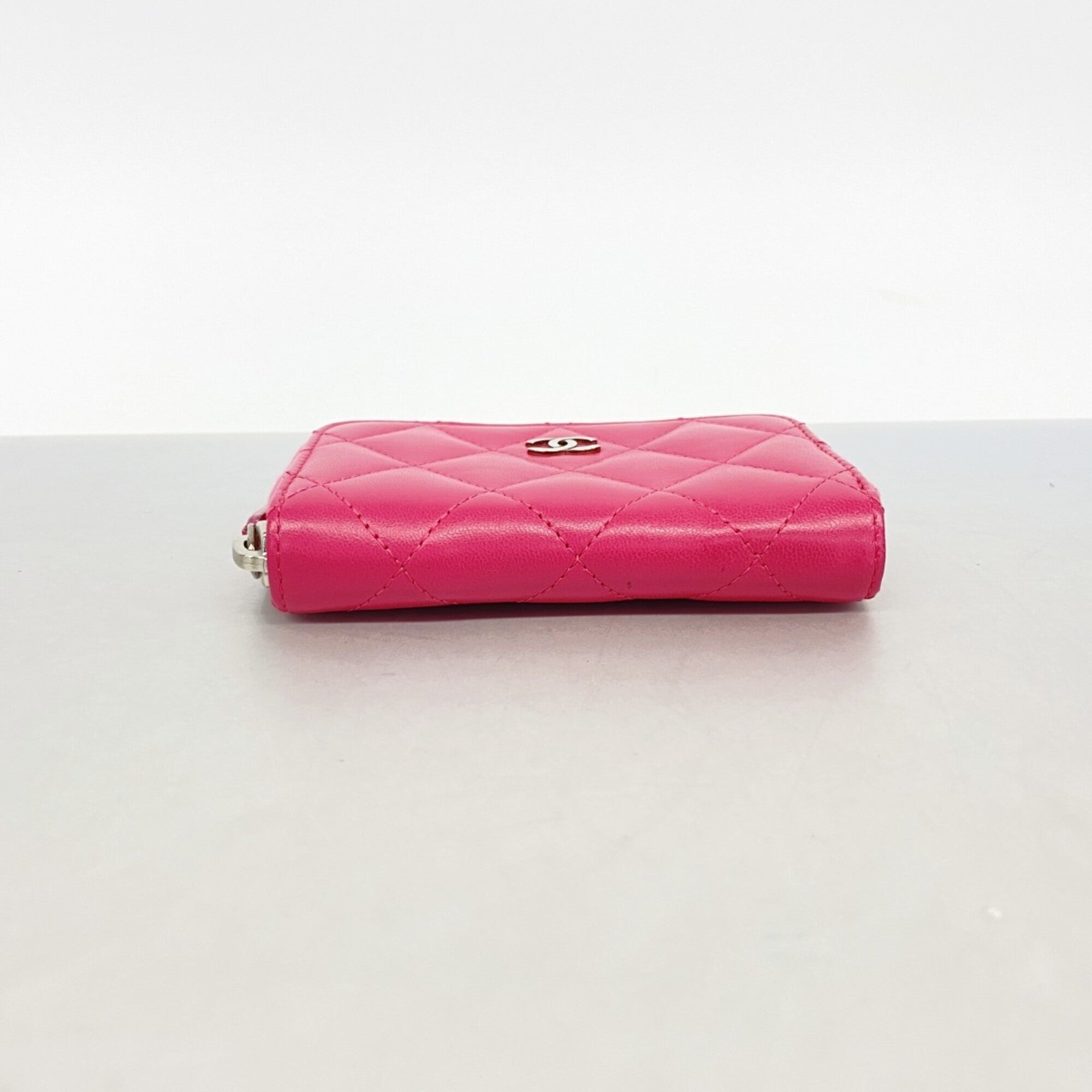 Chanel Pink Leather Coin Purse/Coin Case (Pre-Owned)