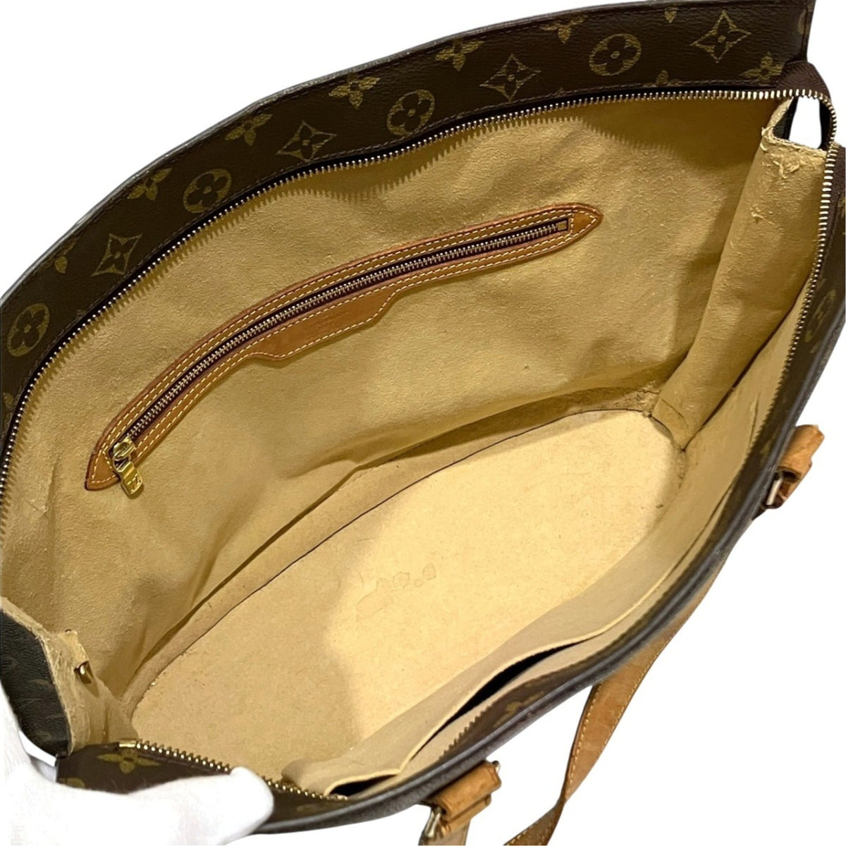 Louis Vuitton Brown Monogram Canvas Leather Tote Bag (Pre-Owned)