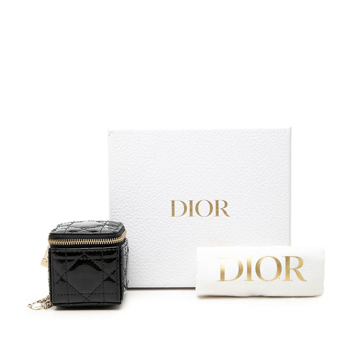 Christian Dior Black Patent Leather Handbag Pouch (Pre-Owned)