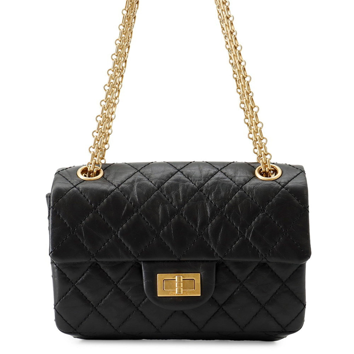 Chanel Matelasse Black Leather Handbag Shoulder Bag (Pre-Owned)