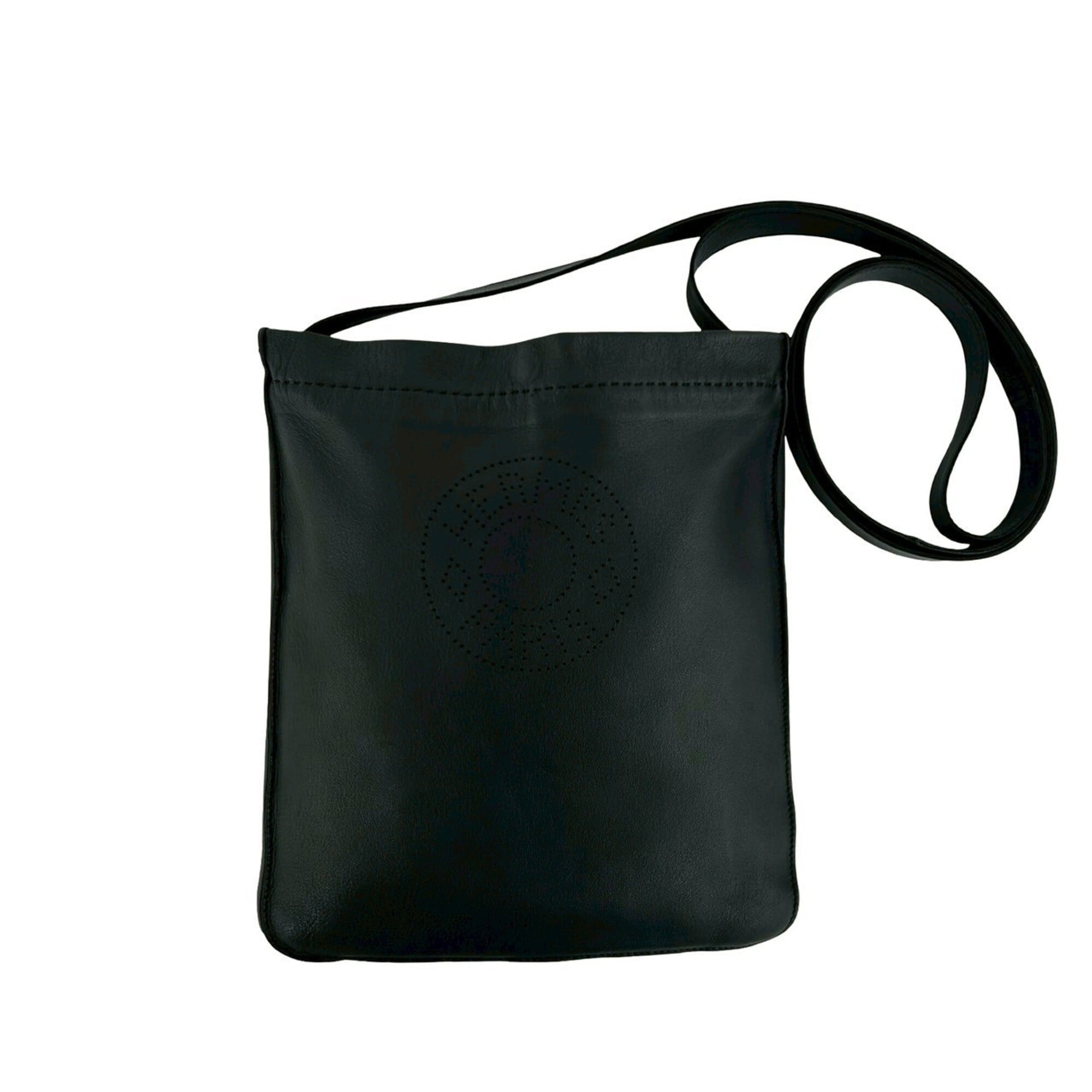 Hermes Black Leather Pochette Shoulder Bag (Pre-Owned)