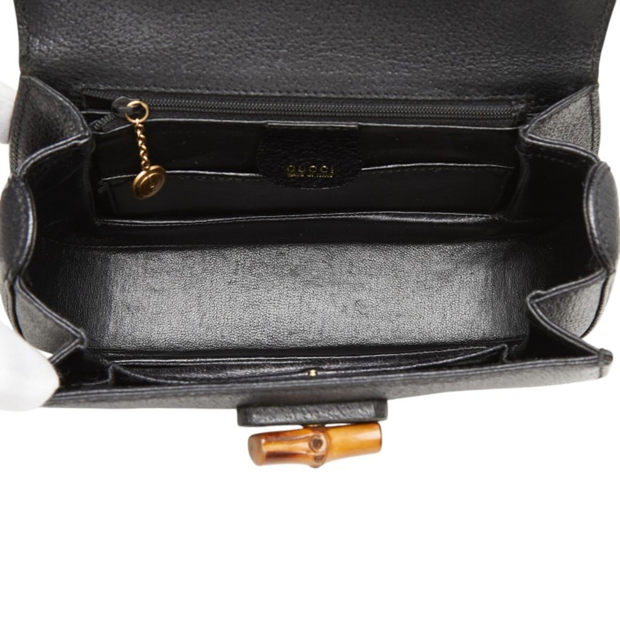 Gucci Black Leather Handbag Shoulder Bag (Pre-Owned)