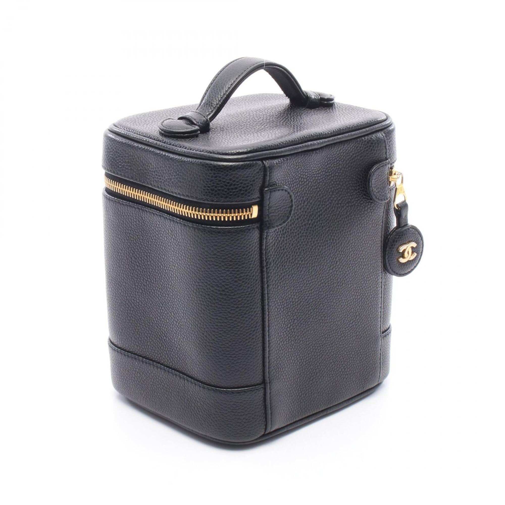 Chanel Black Grained Calfskin Handbag Vanity Bag (Pre-Owned)