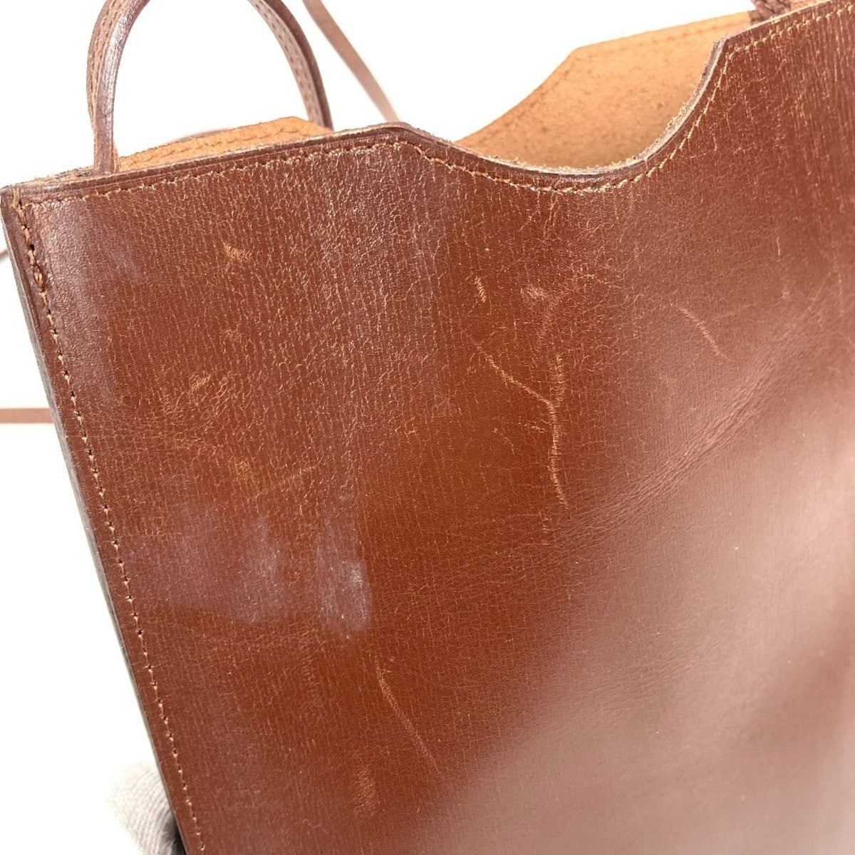 Hermes Brown Havane Box Calf Leather Pochette Shoulder Bag (Pre-Owned)